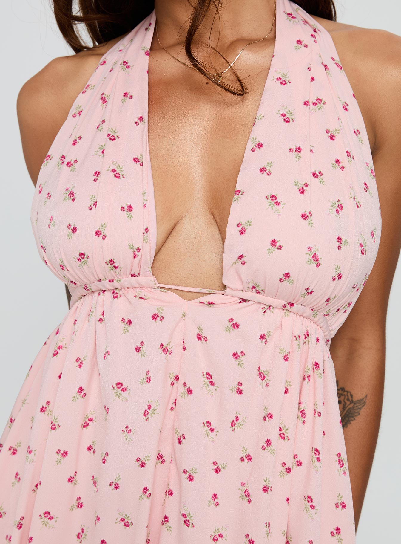 Saddler Mini Dress Pink Floral - Image 5