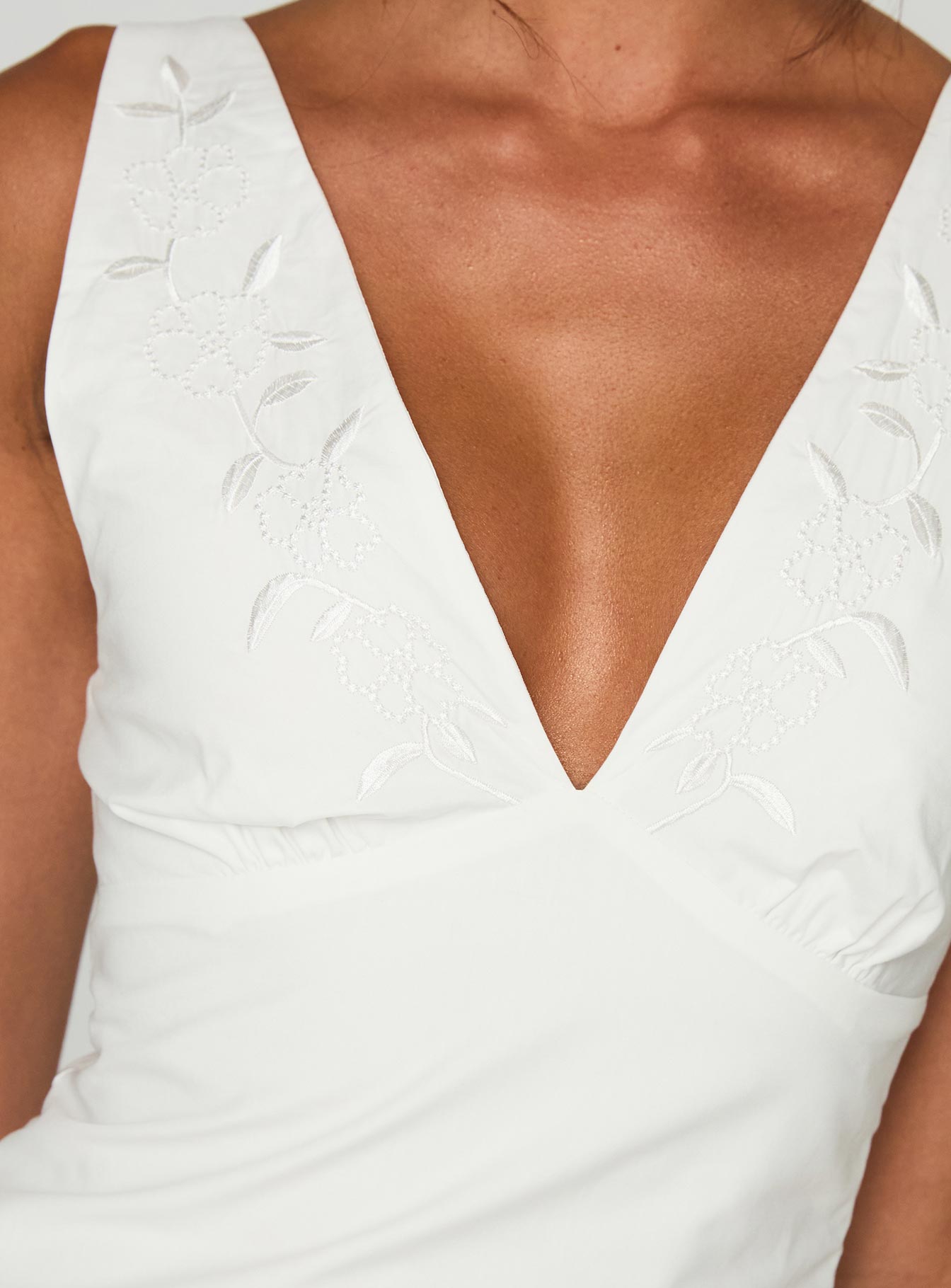 Florien Broderie Mini Dress White - Image 6