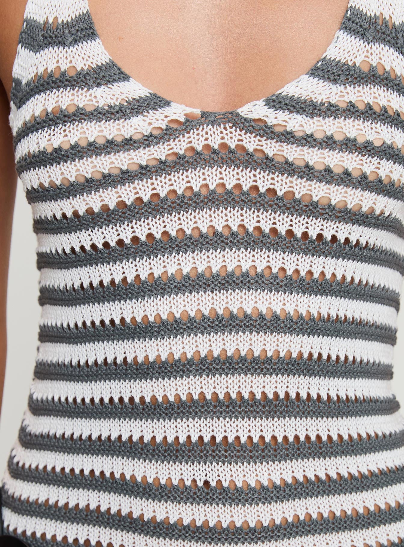 Marino Mini Dress Grey / White - Image 6