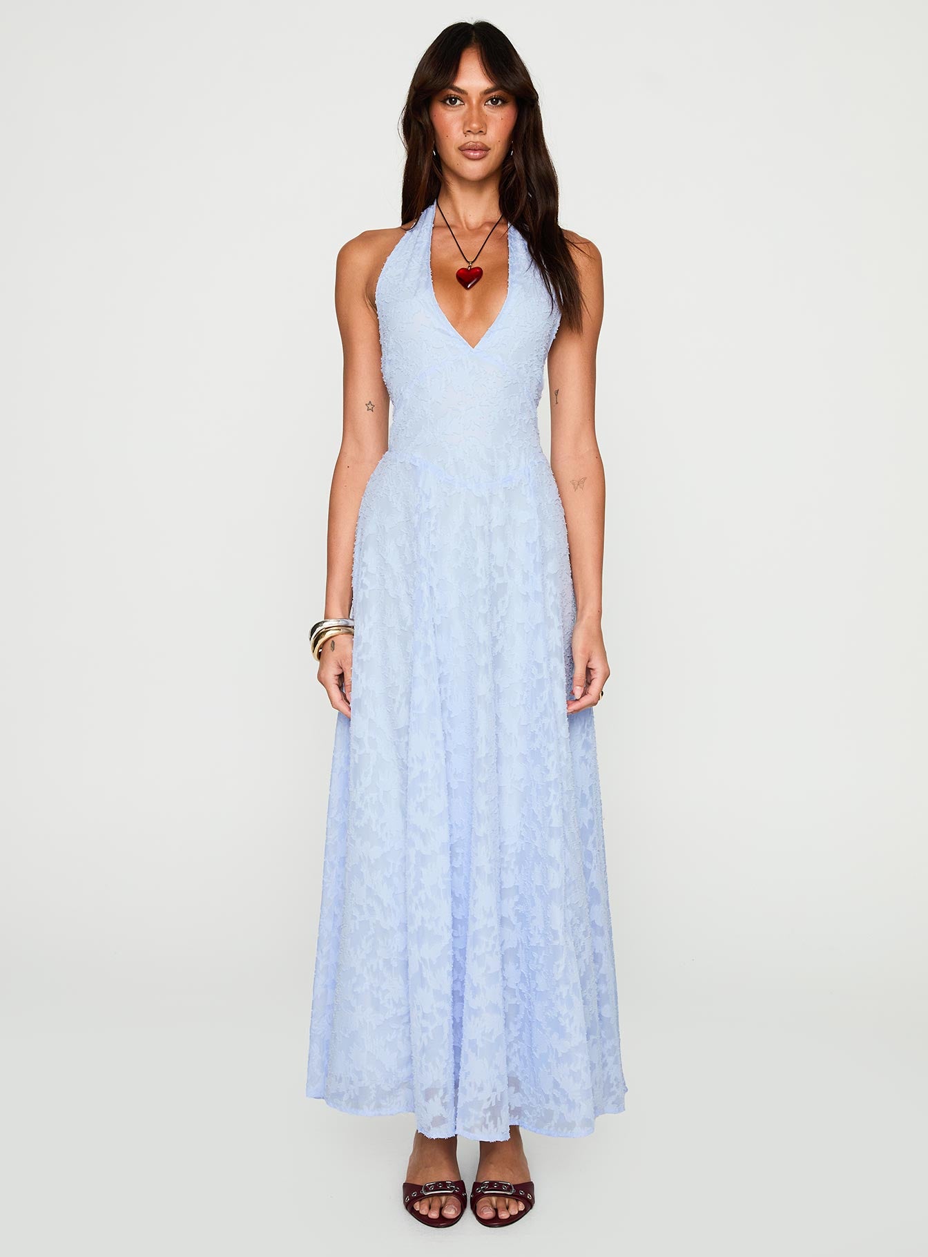 Hours In Silence Drop Waist Maxi Dress Blue - Image 6