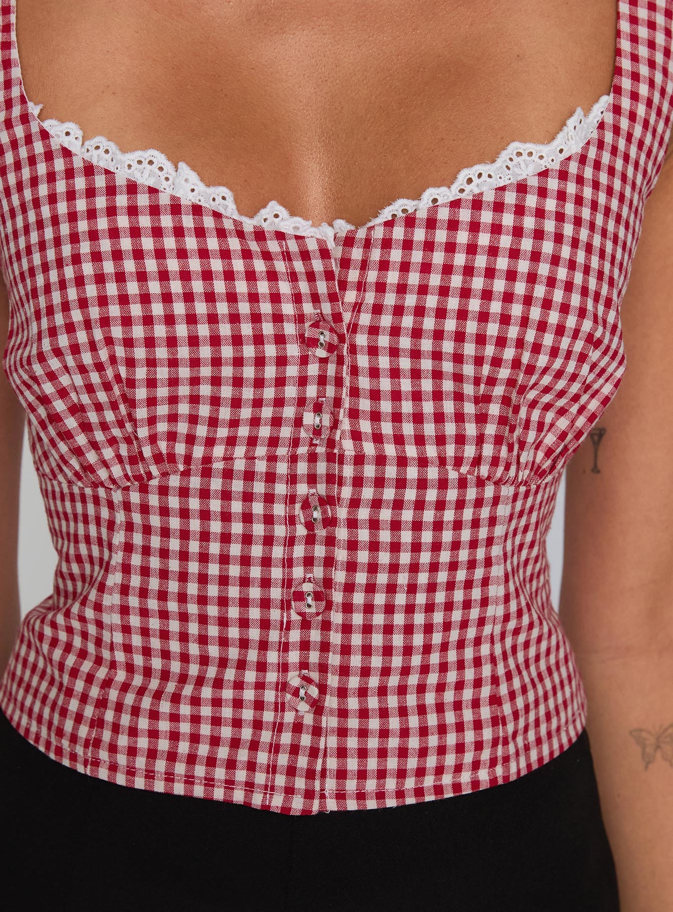 Bruncheon Top Red / White - Image 9