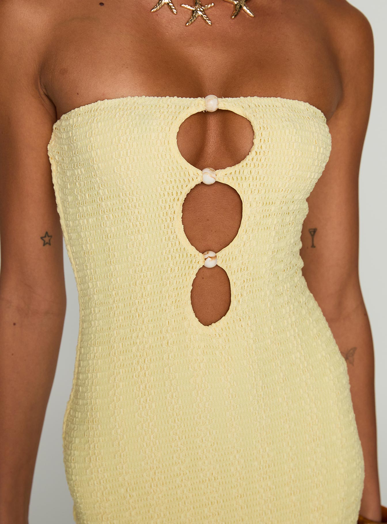 Saijana Strapless Maxi Dress Lemon - Image 5