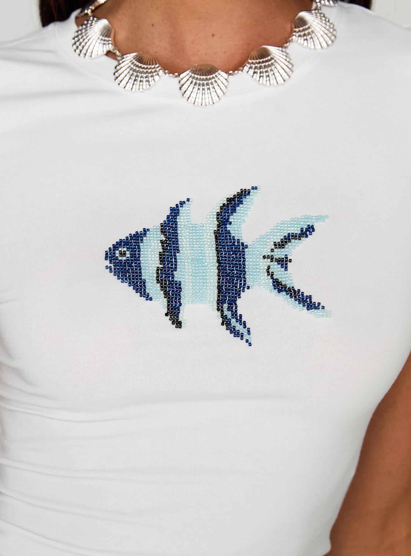 Rising Sun Beaded Top White - Image 6