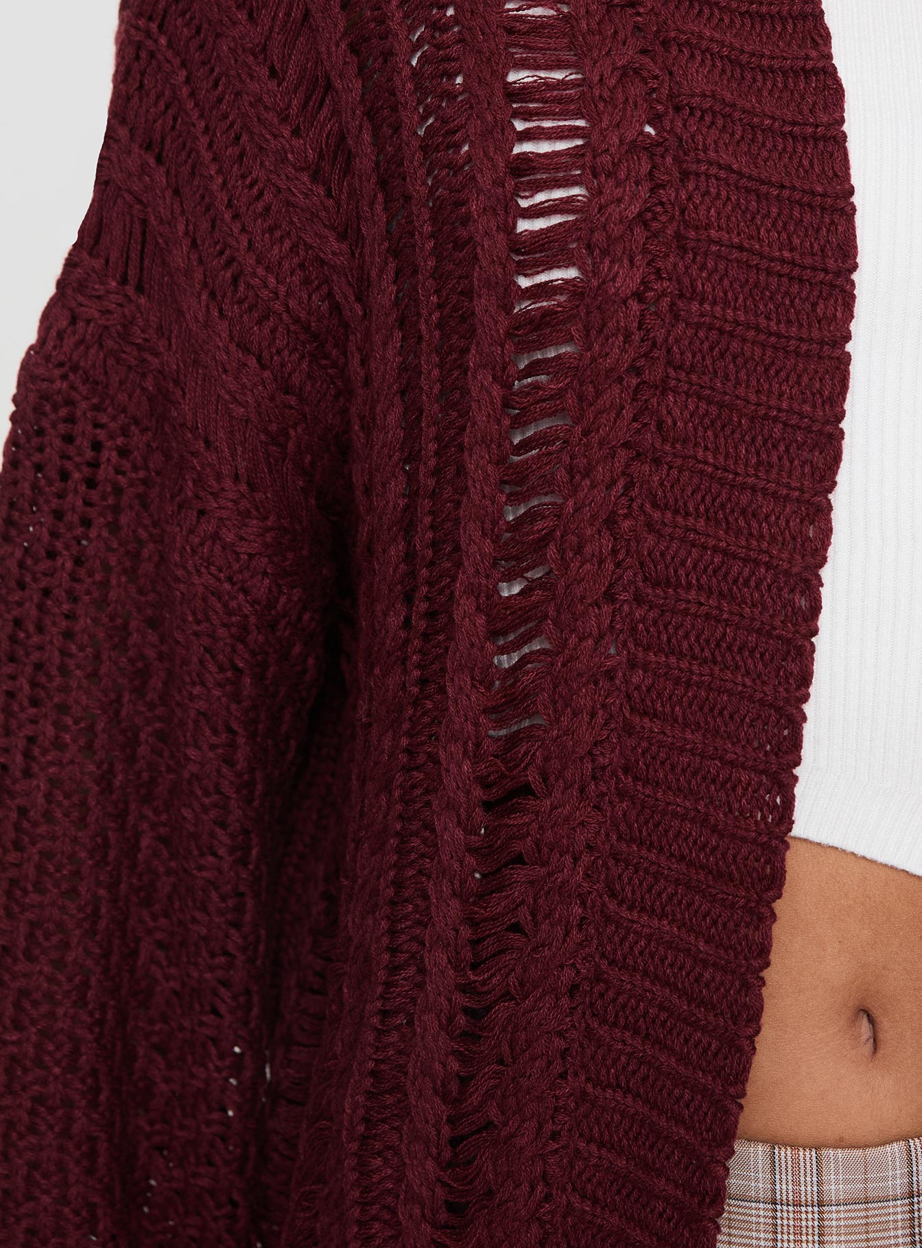 Abner Cable Cardigan Burgundy - Image 6