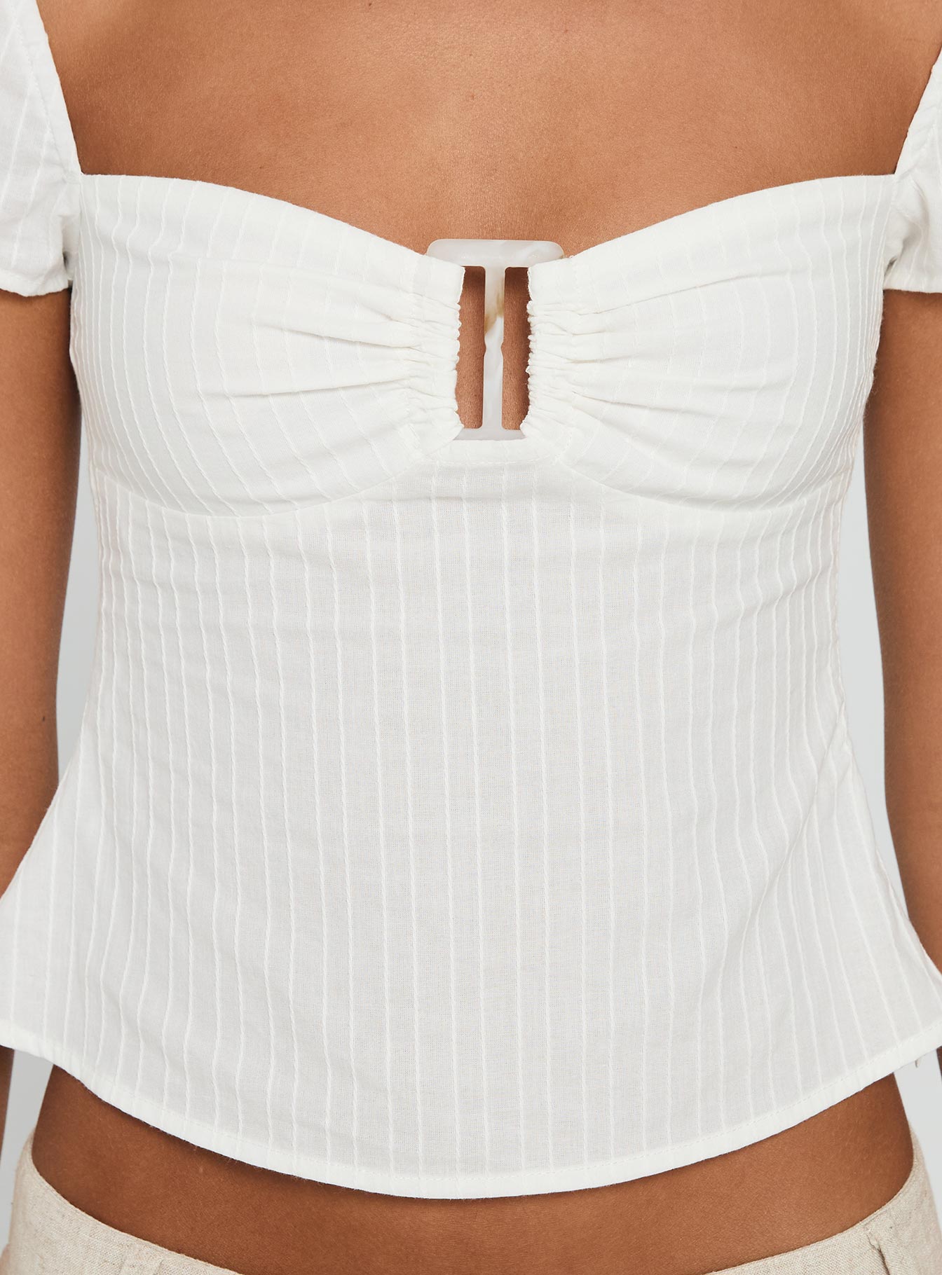 Isabetta Short Sleeve Top White - Image 6