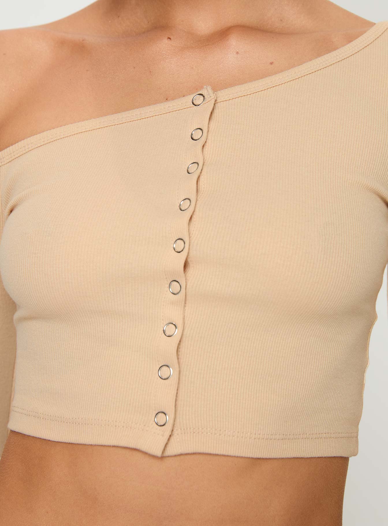Hisie One Shoulder Top Beige - Image 5