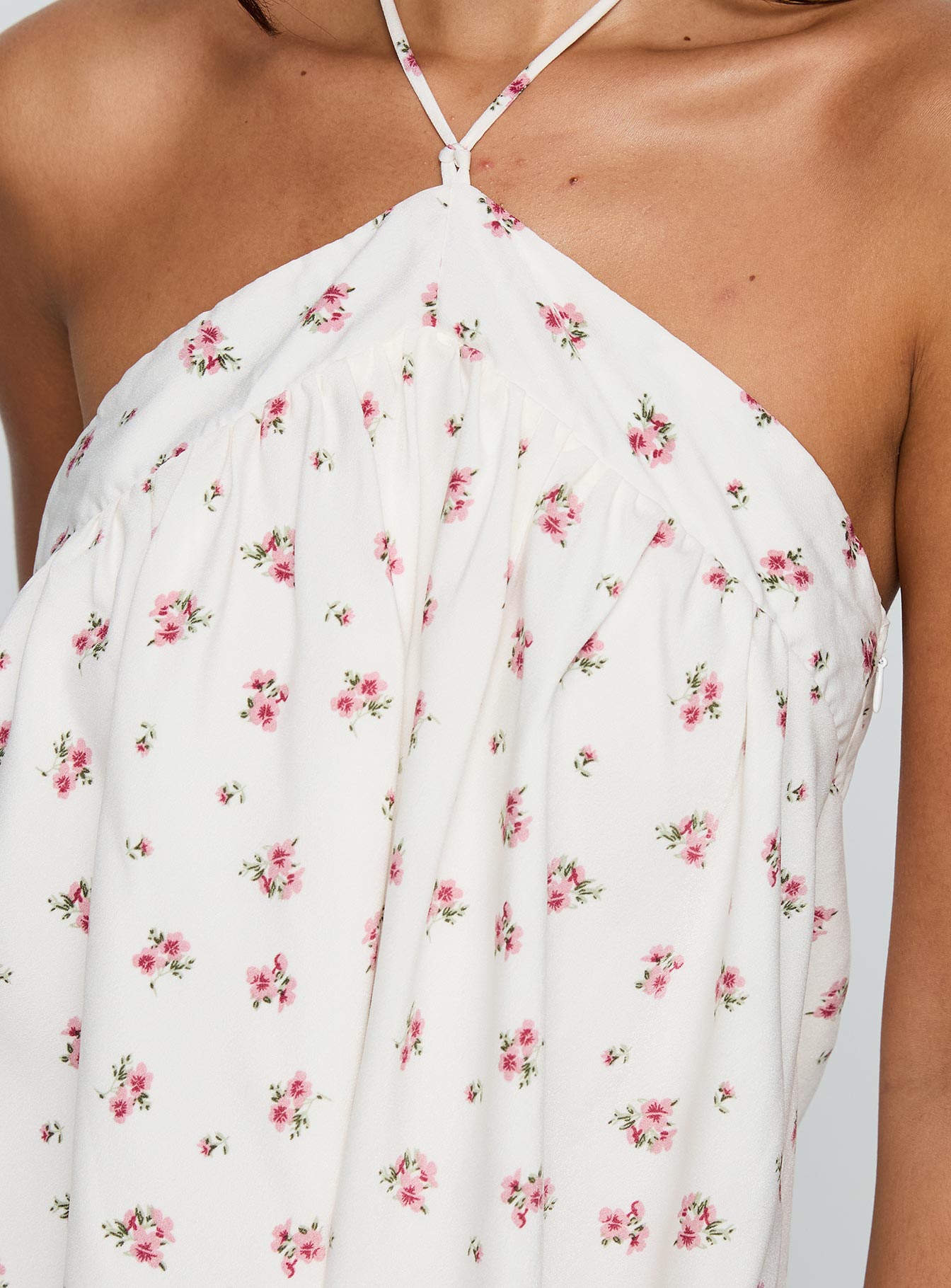 Moonlit Mini Dress White Floral - Image 6