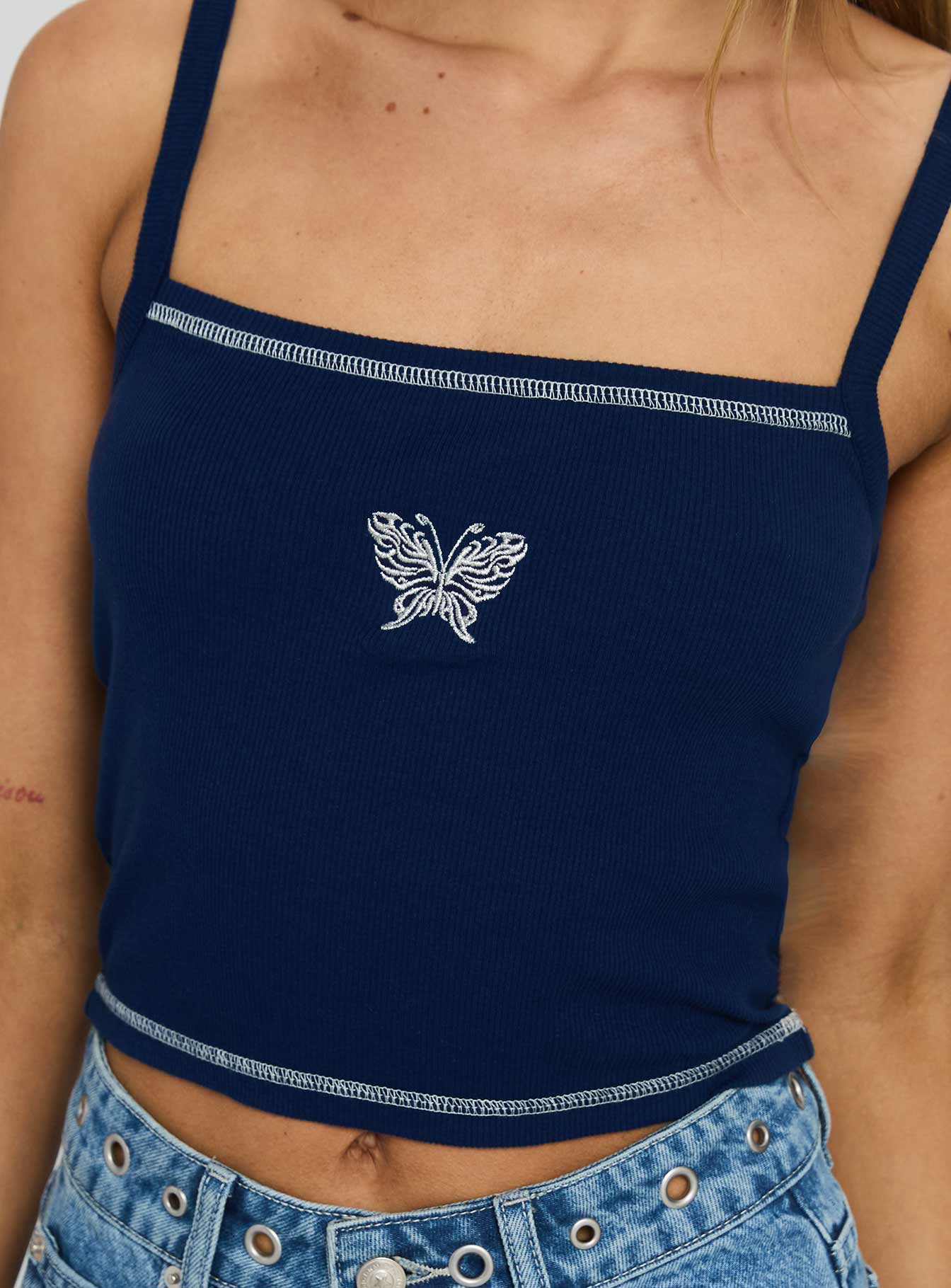 Posie Posse Graphic Tank Navy - Image 5