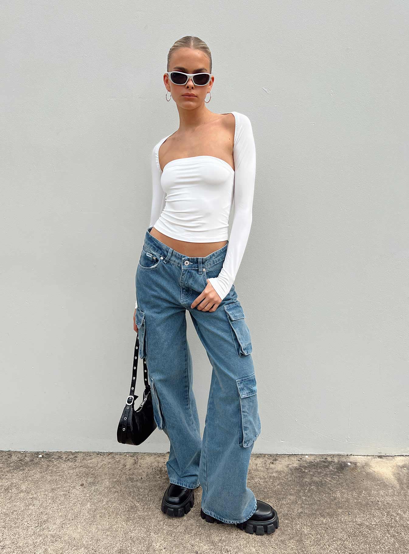 The Ragged Priest Mid Blue Combat Jeans Organic Cotton Mid Blue - Image 6