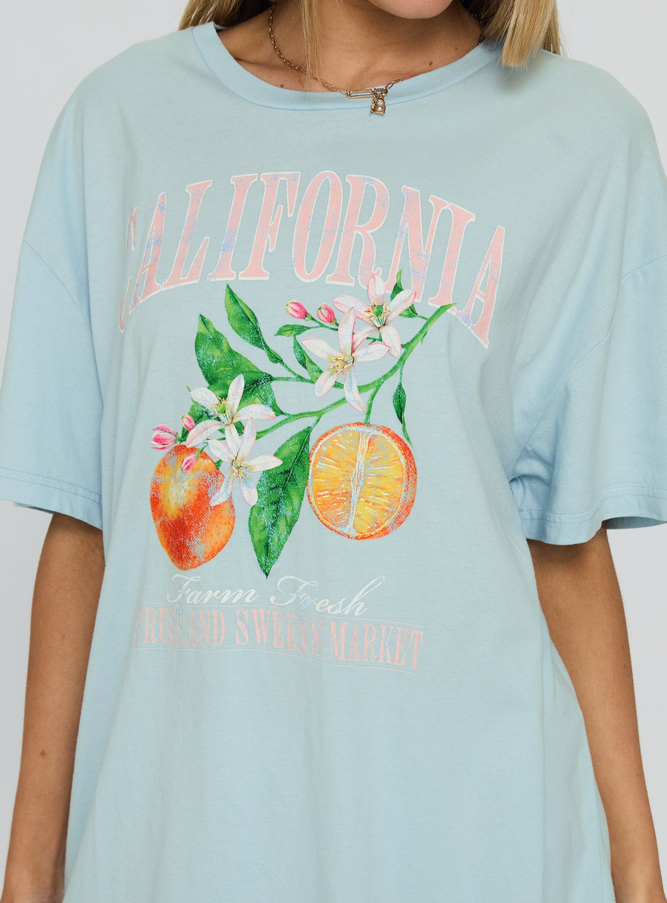 California Sugar Oversized Graphic Tee Blue - Image 5