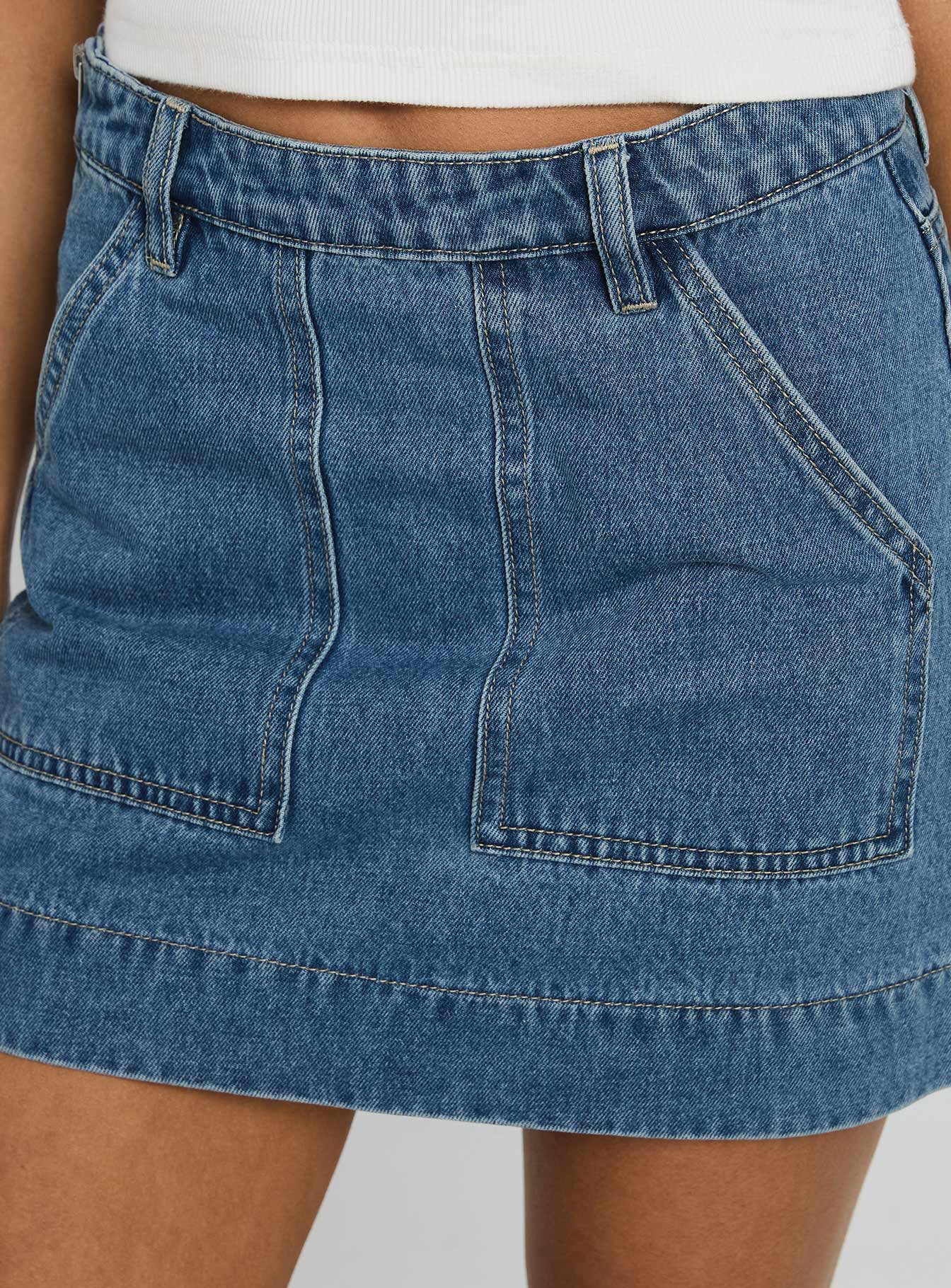 Hughes Mini Skirt Light Blue Denim - Image 5