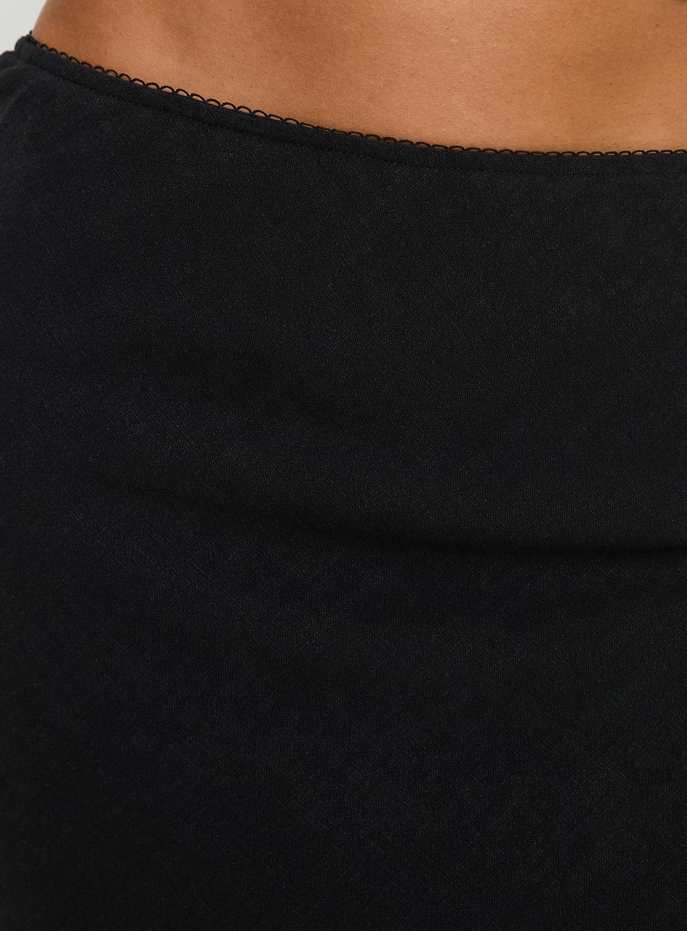 Ermias Linen Blend Midi Skirt Black - Image 6