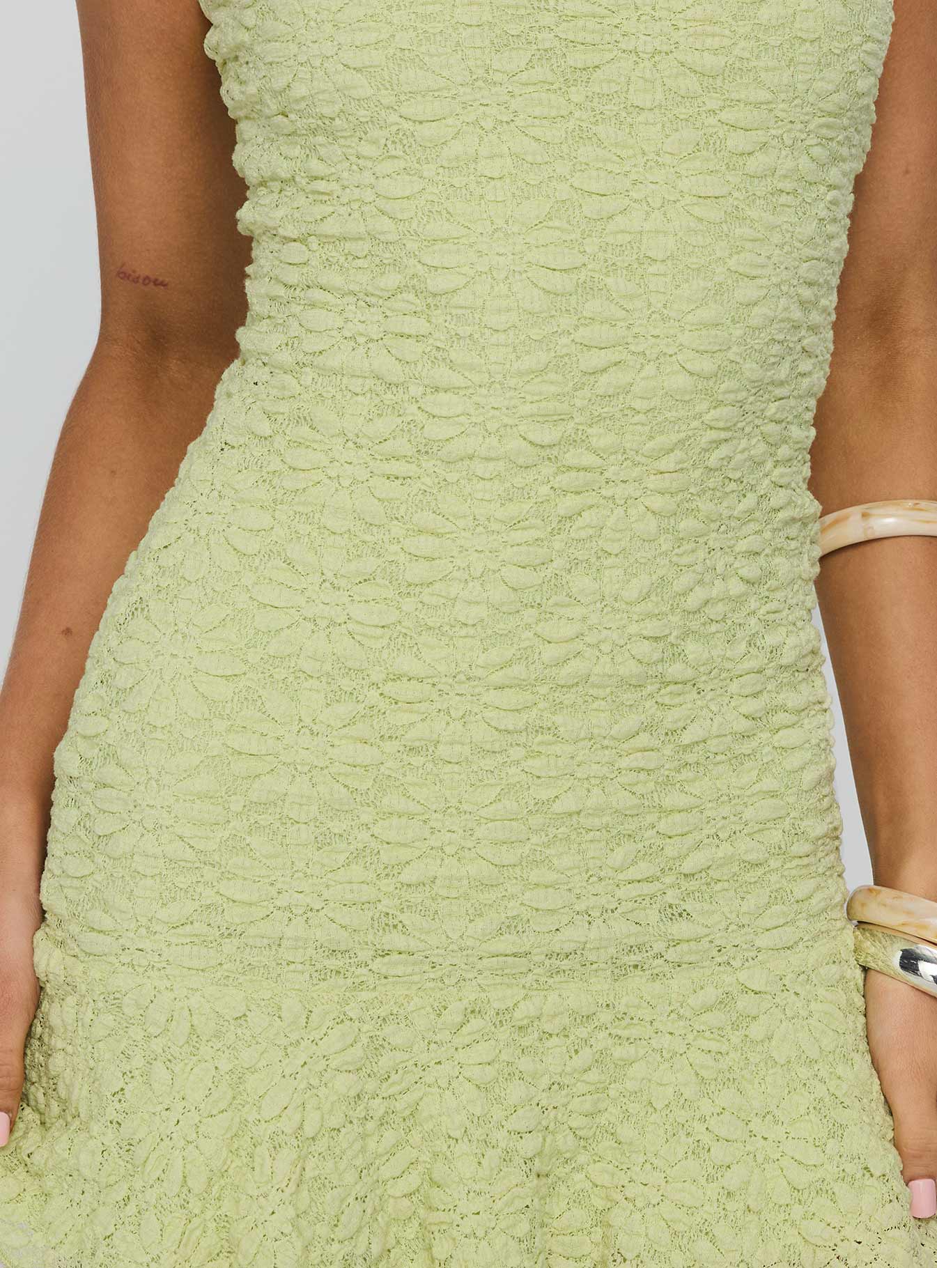 Vancesca Strapless Mini Dress Lime - Image 6