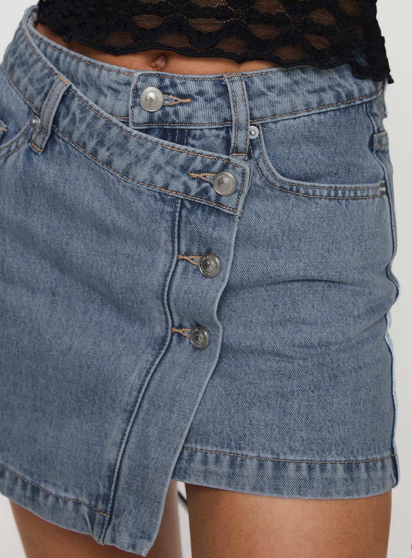 Denis Mini Denim Skirt Light Blue - Image 6