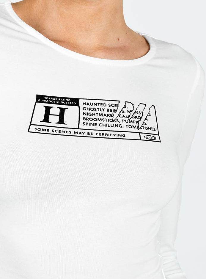Horror Night Long Sleeve Top White - Image 7