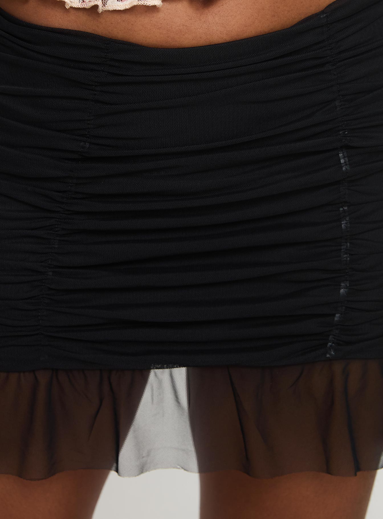 Nonsense Ruched Mini Skirt Black - Image 6