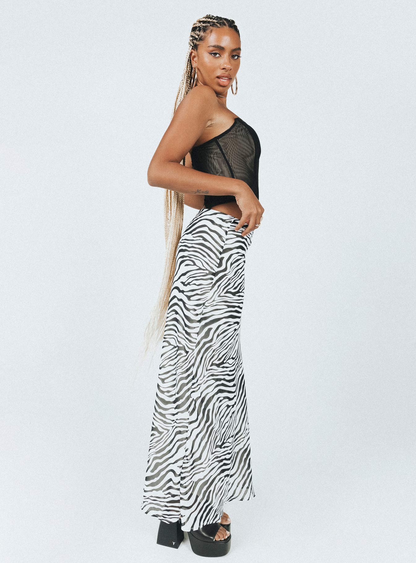 Ziggy Maxi Skirt Black / White - Image 6