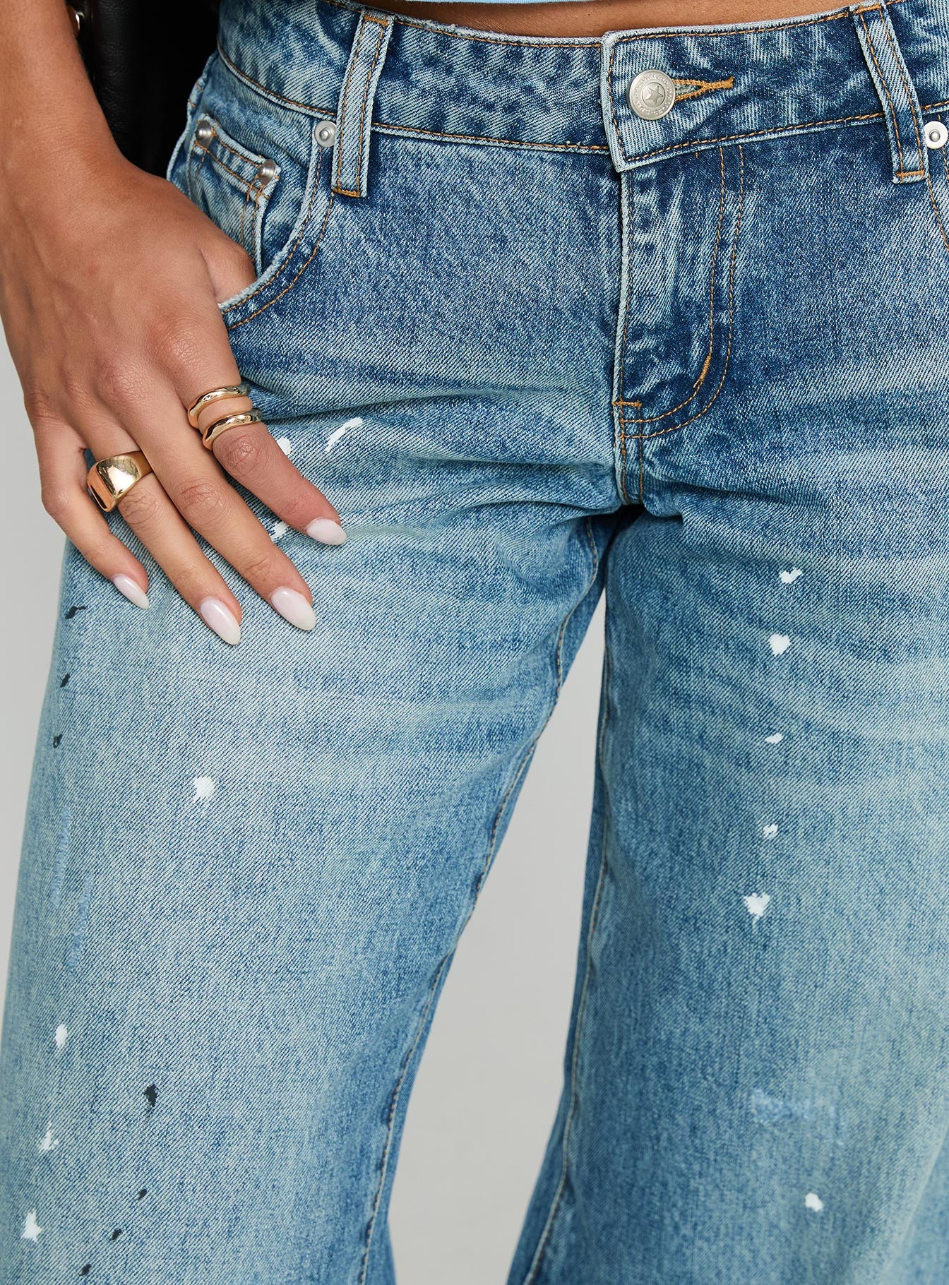 Picasso Mid Rise Straight Leg Jeans Mid Blue - Image 6