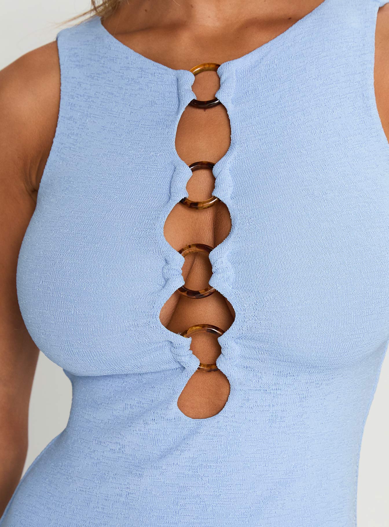 Dejonge Ring Sleeveless Mini Dress Blue - Image 5