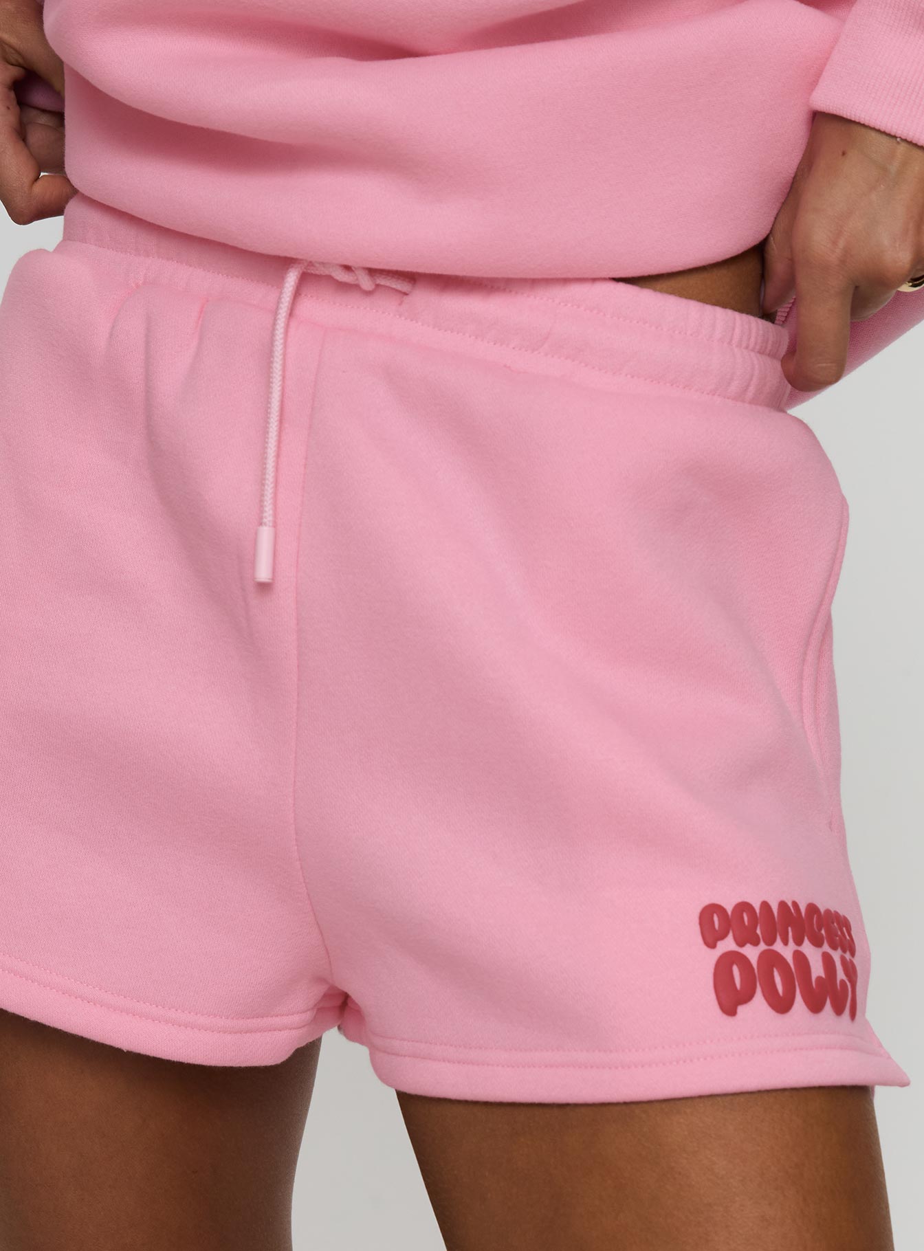 Princess Polly Sweat Short Bubble Text Pink / Red - Image 5