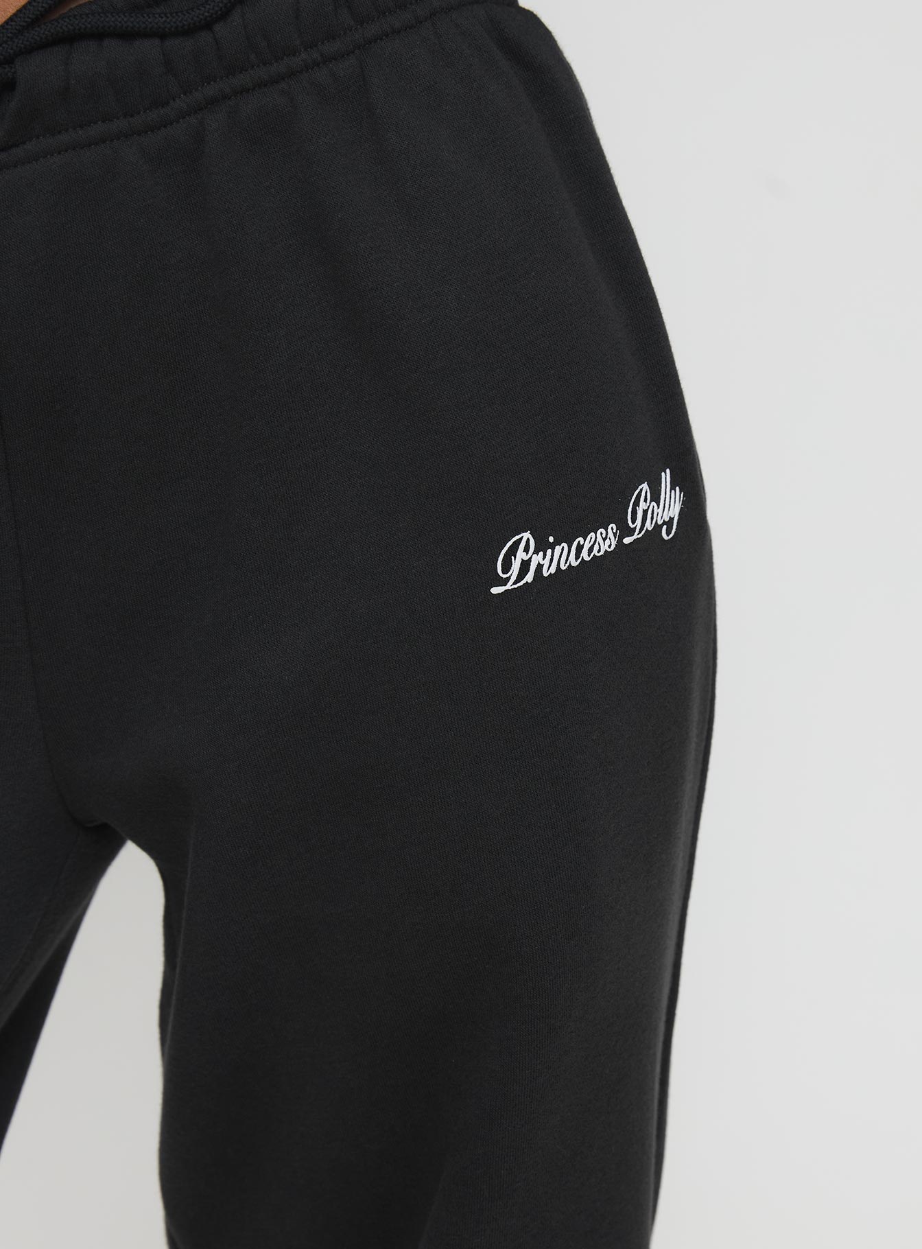 Princess Polly Wide Leg Track Pant Bubble Script Charcoal - Image 5