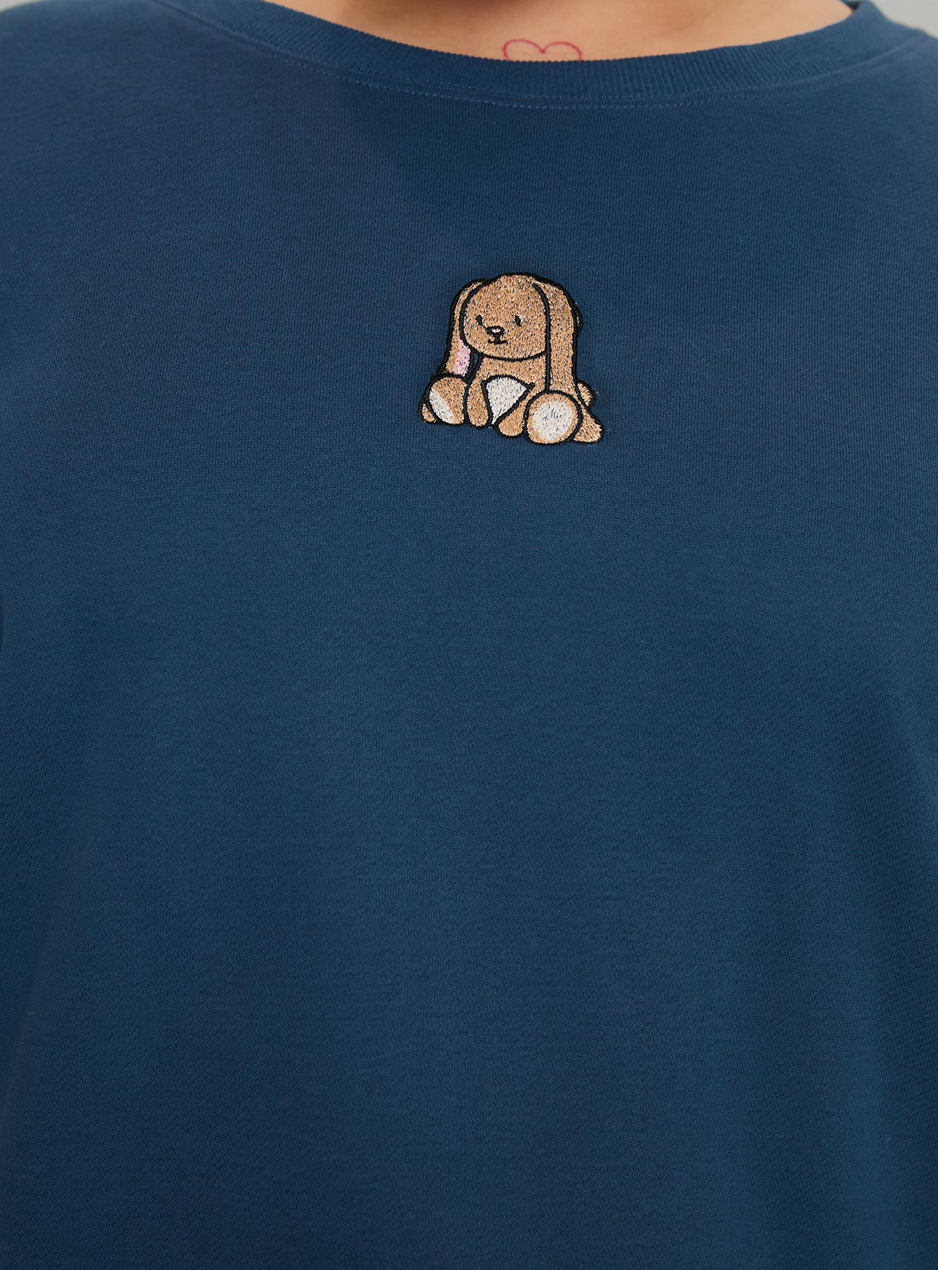 Sleepy Bunny Crewneck Jumper Navy Curve - Image 6