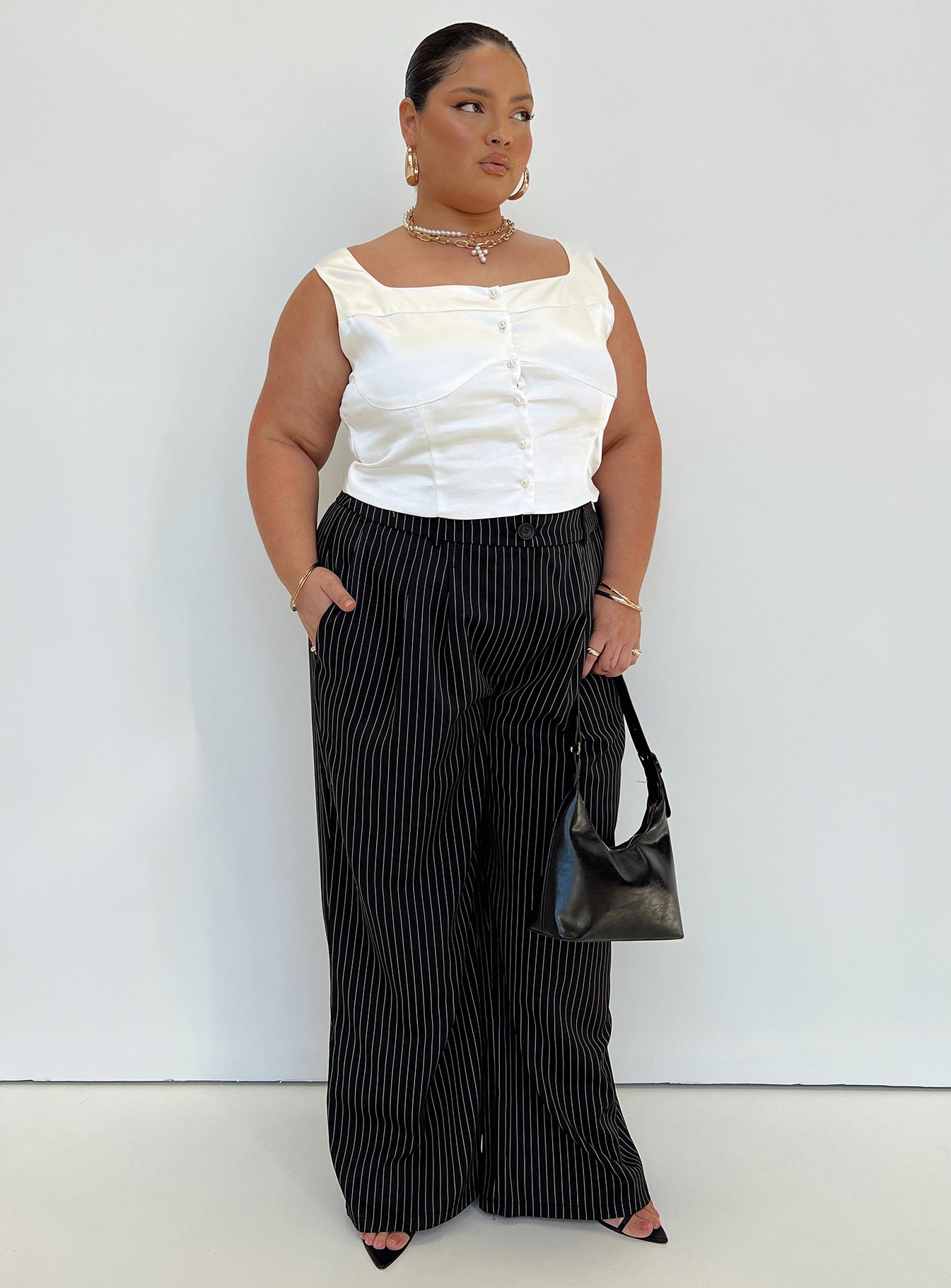 Archer Pants Pinstripe Black Curve - Image 6
