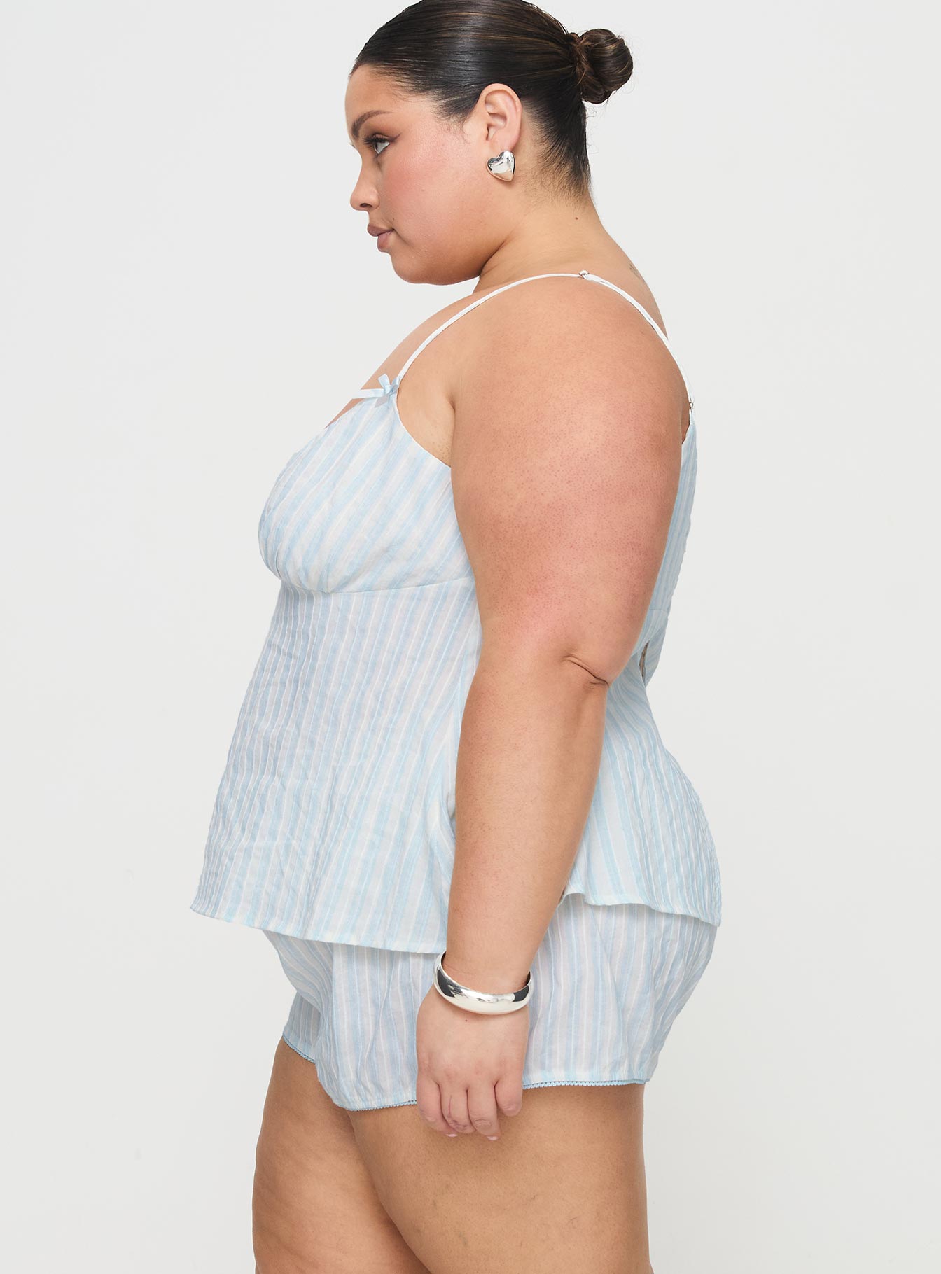 Tenderness Lace Sleep Set Blue / White Stripe Curve - Image 6