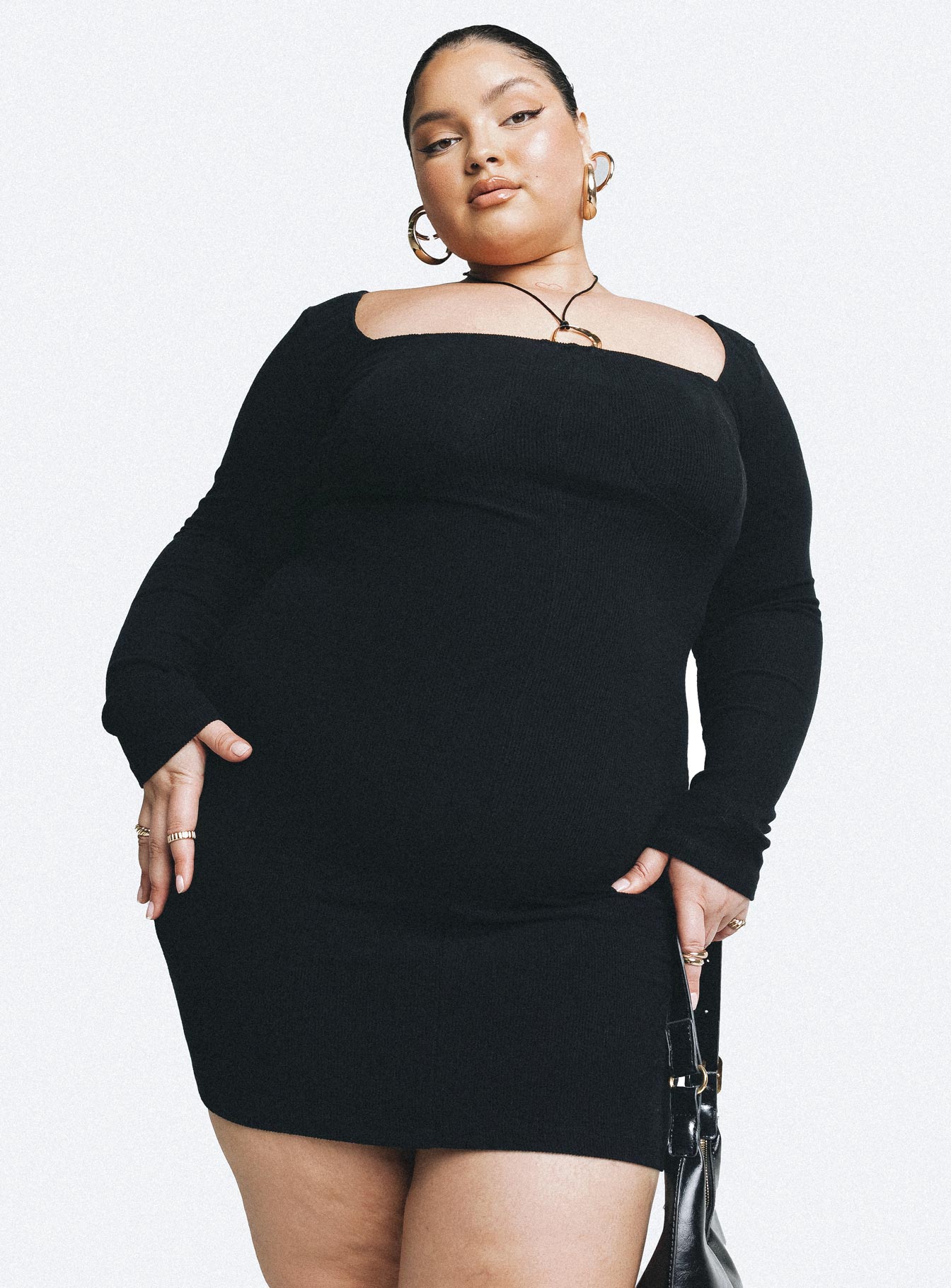 Denielle Mini Dress Black Curve - Image 10