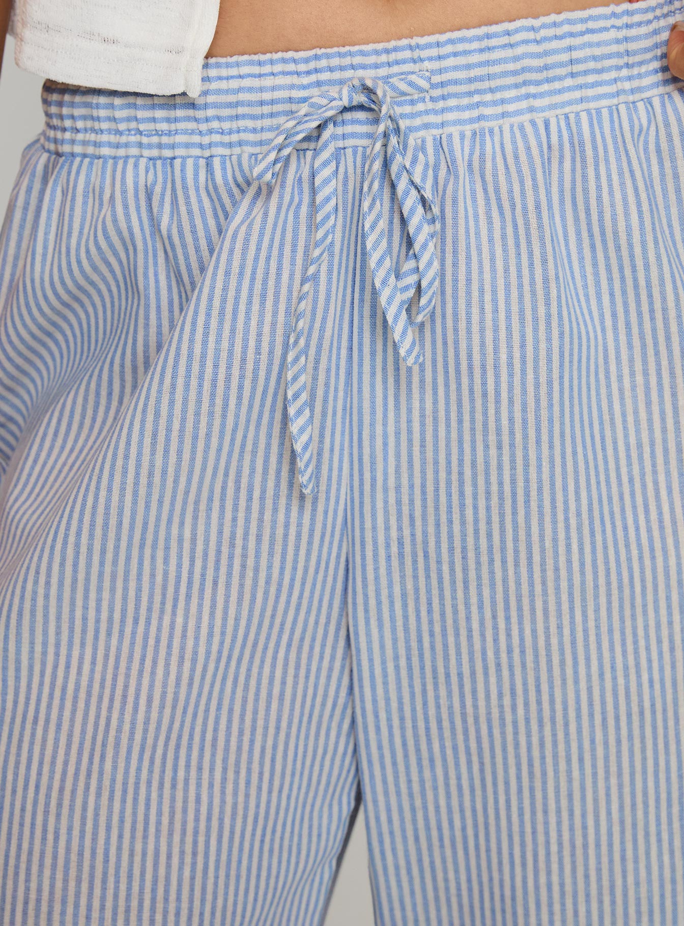 Holiday Tie Front Pant Blue/ White Stripe - Image 7