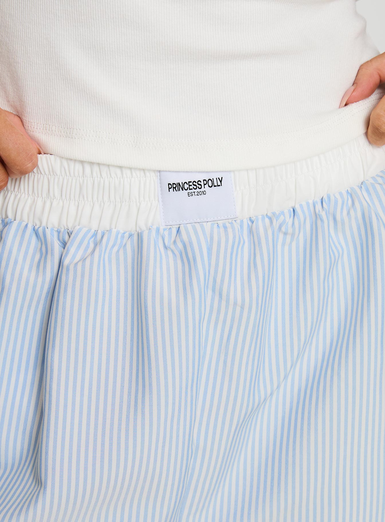 Early Riser Sleep Shorts Blue Stripe - Image 6