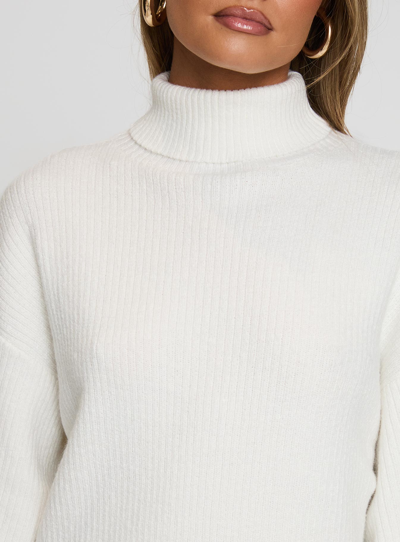 Sonelle Long Sleeve Knit Mini Dress White - Image 6