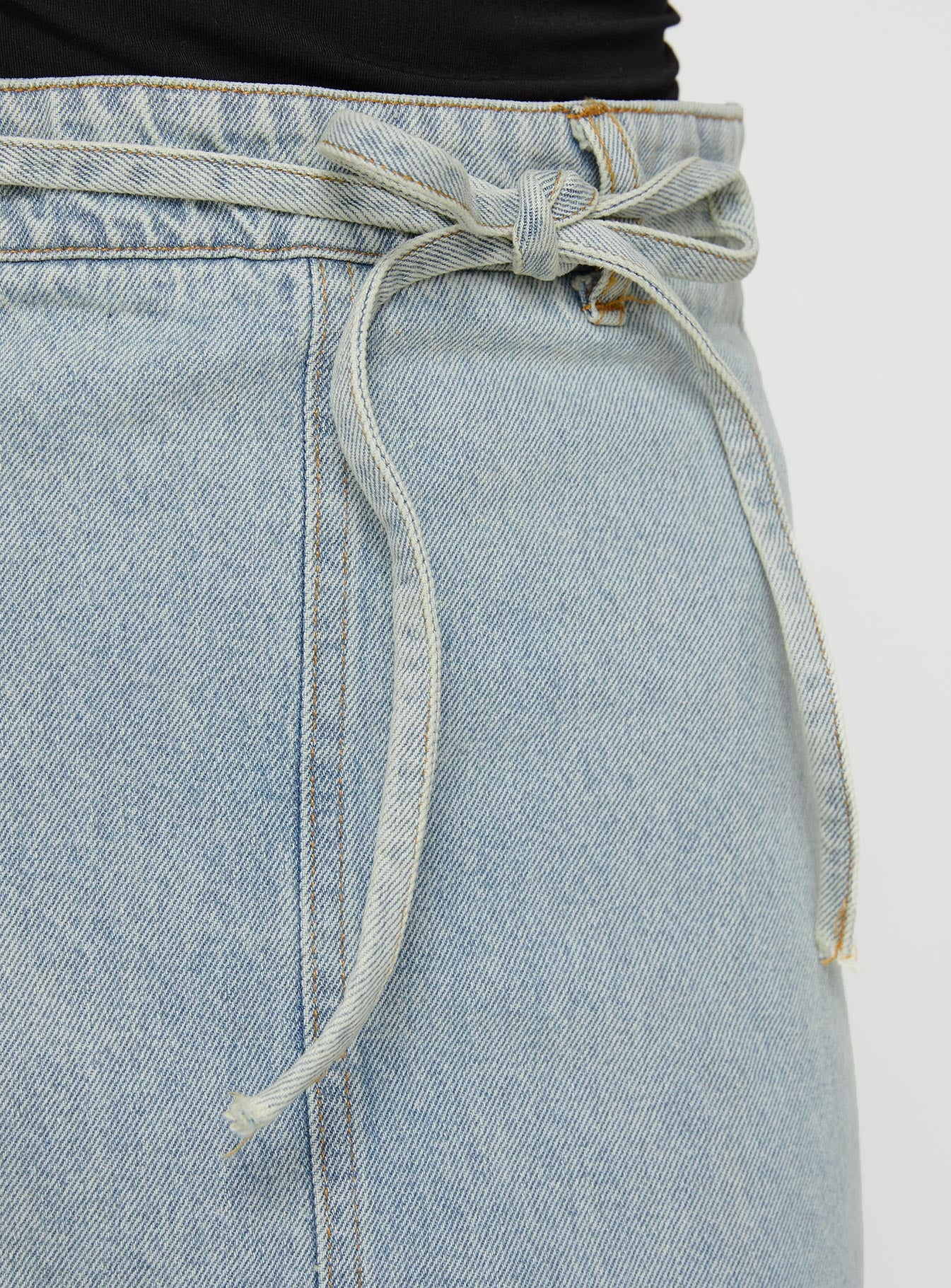 Brandee Tie Front Denim Maxi Skirt Light Wash - Image 6