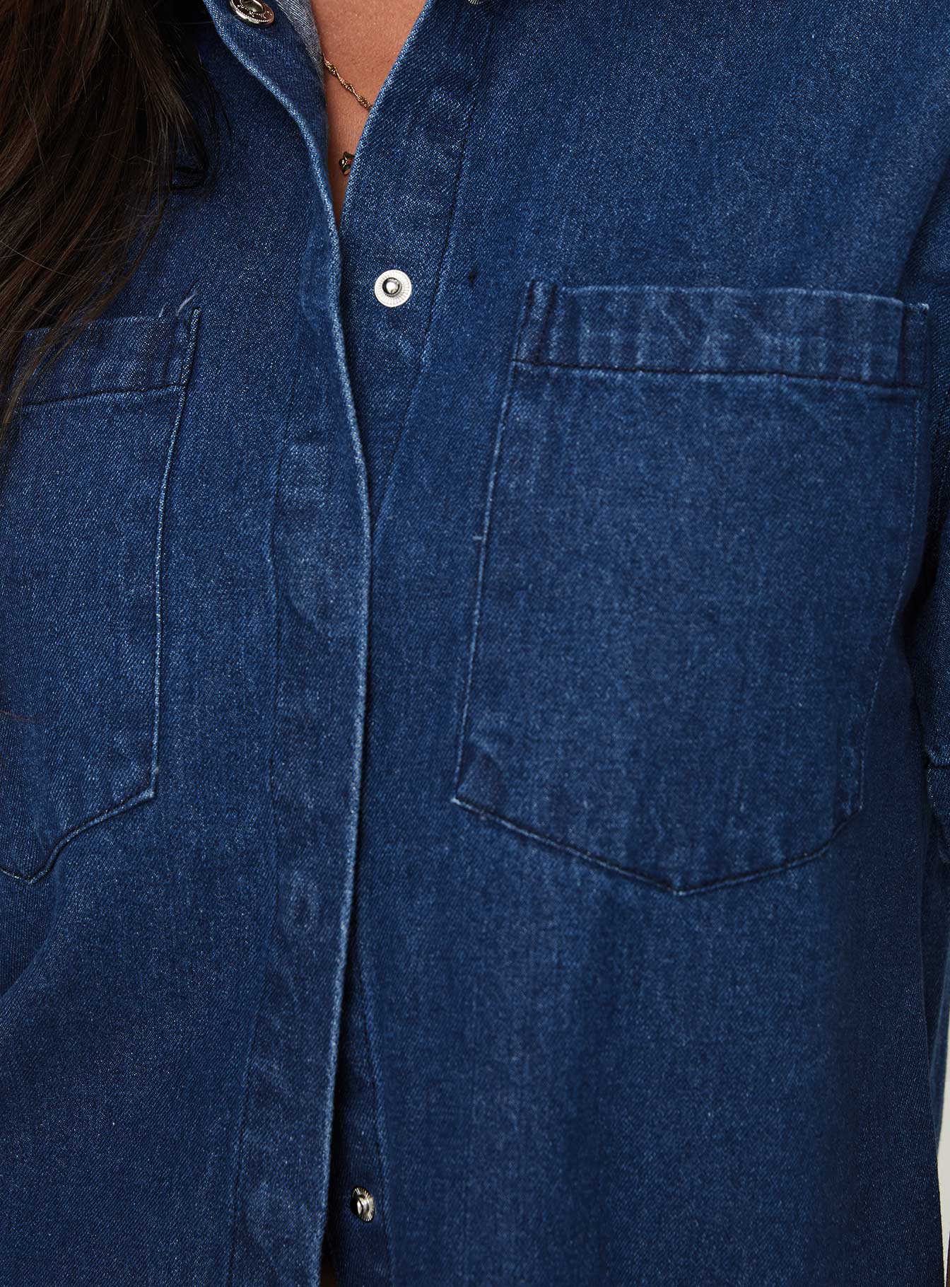 Haun Denim Mini Dress Dark Wash - Image 6