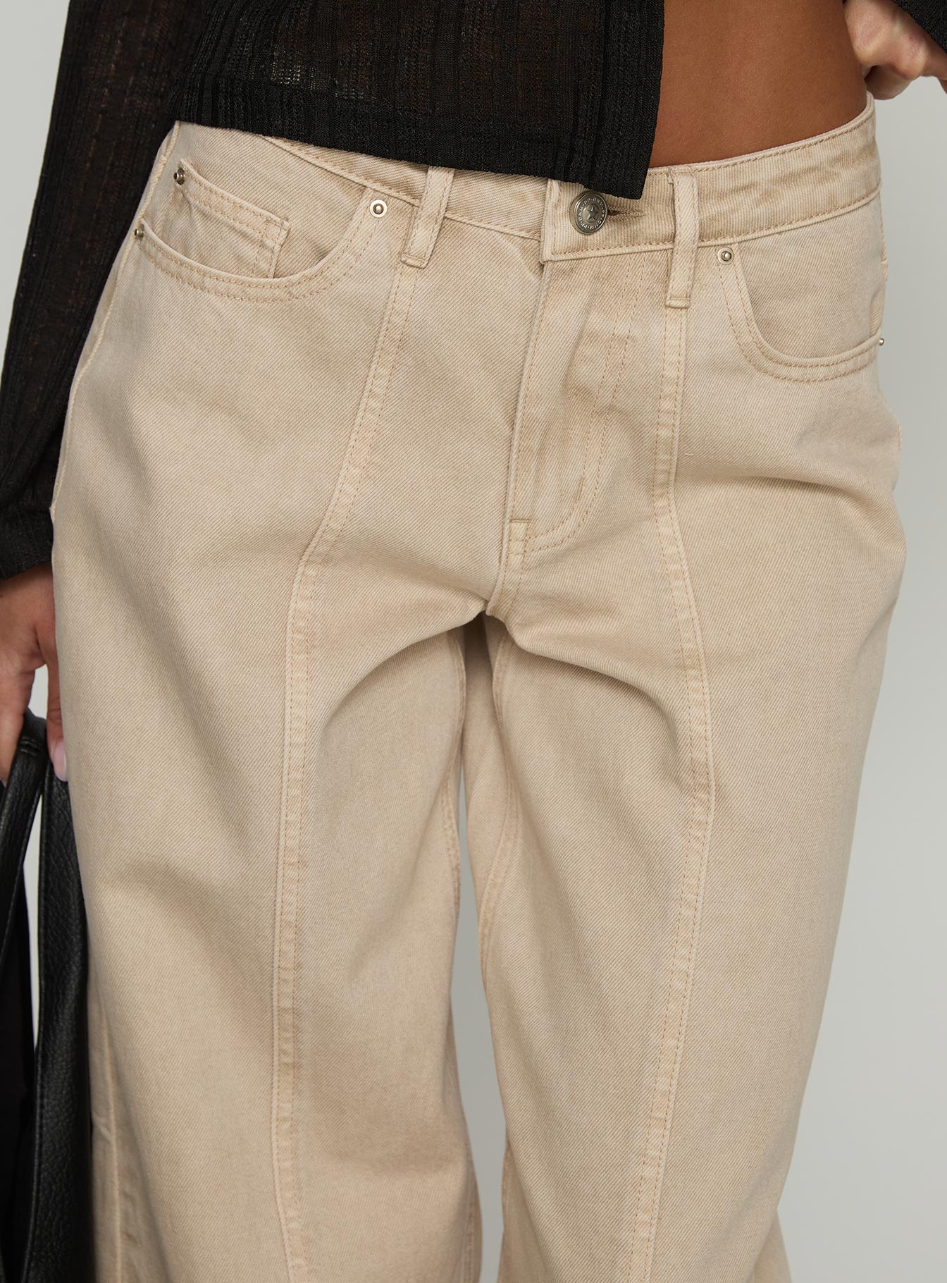 Lando Low Rise Straight Leg Jeans Tan - Image 5