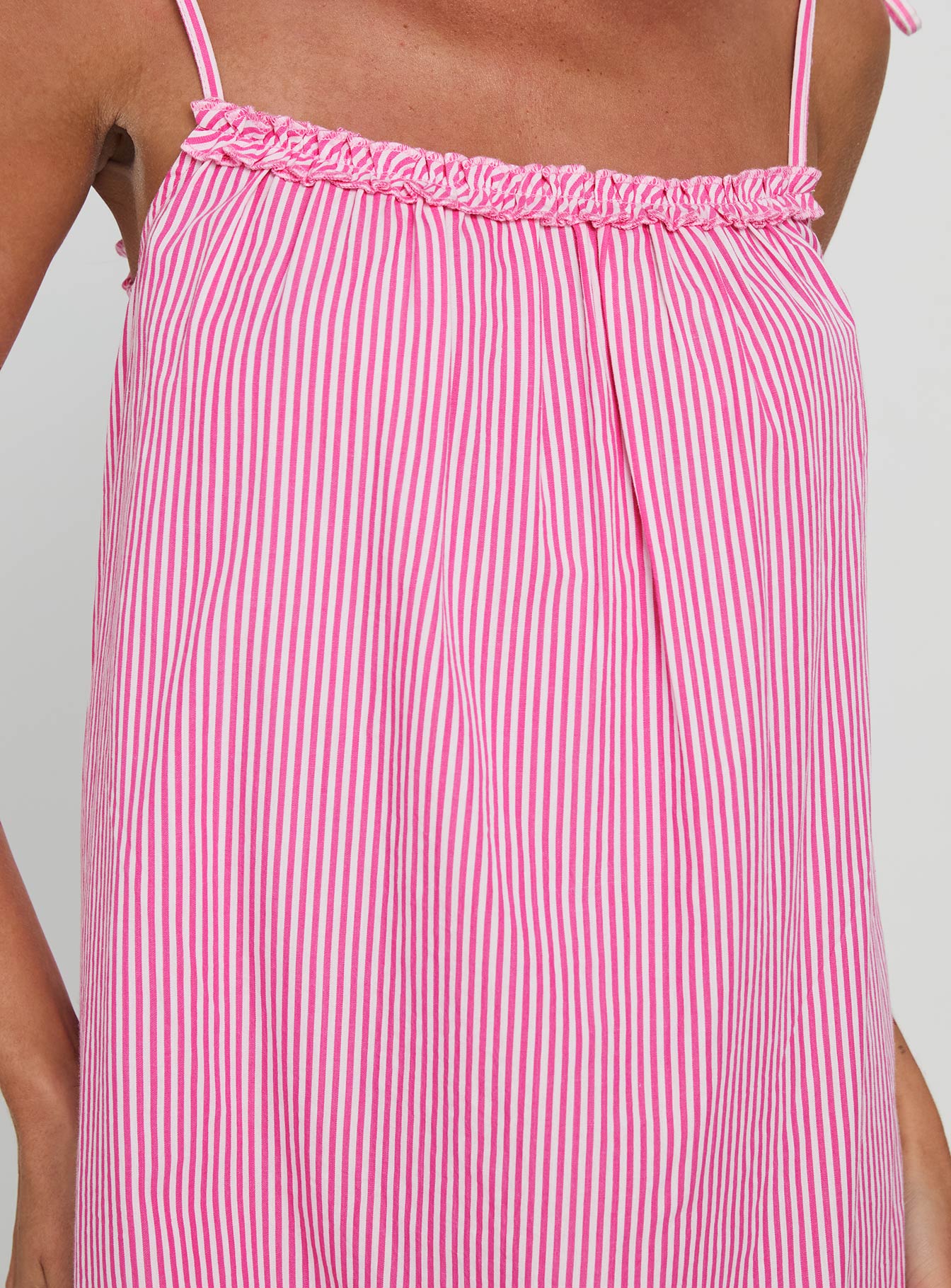 Little Wonders Frill Smock Mini Dress Pink Stripe - Image 6