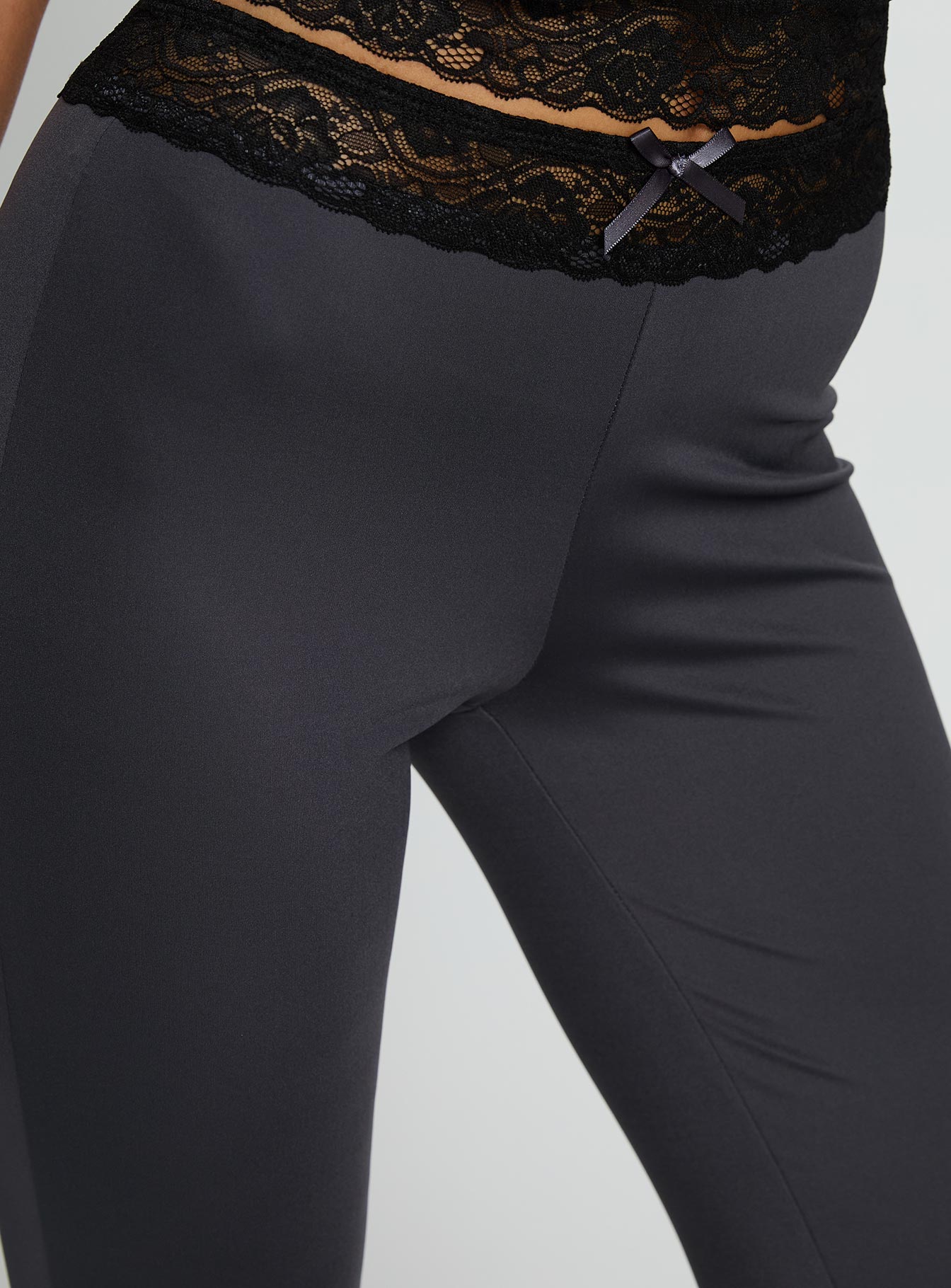 Georganna Lace Trim Flare Pant Charcoal - Image 5