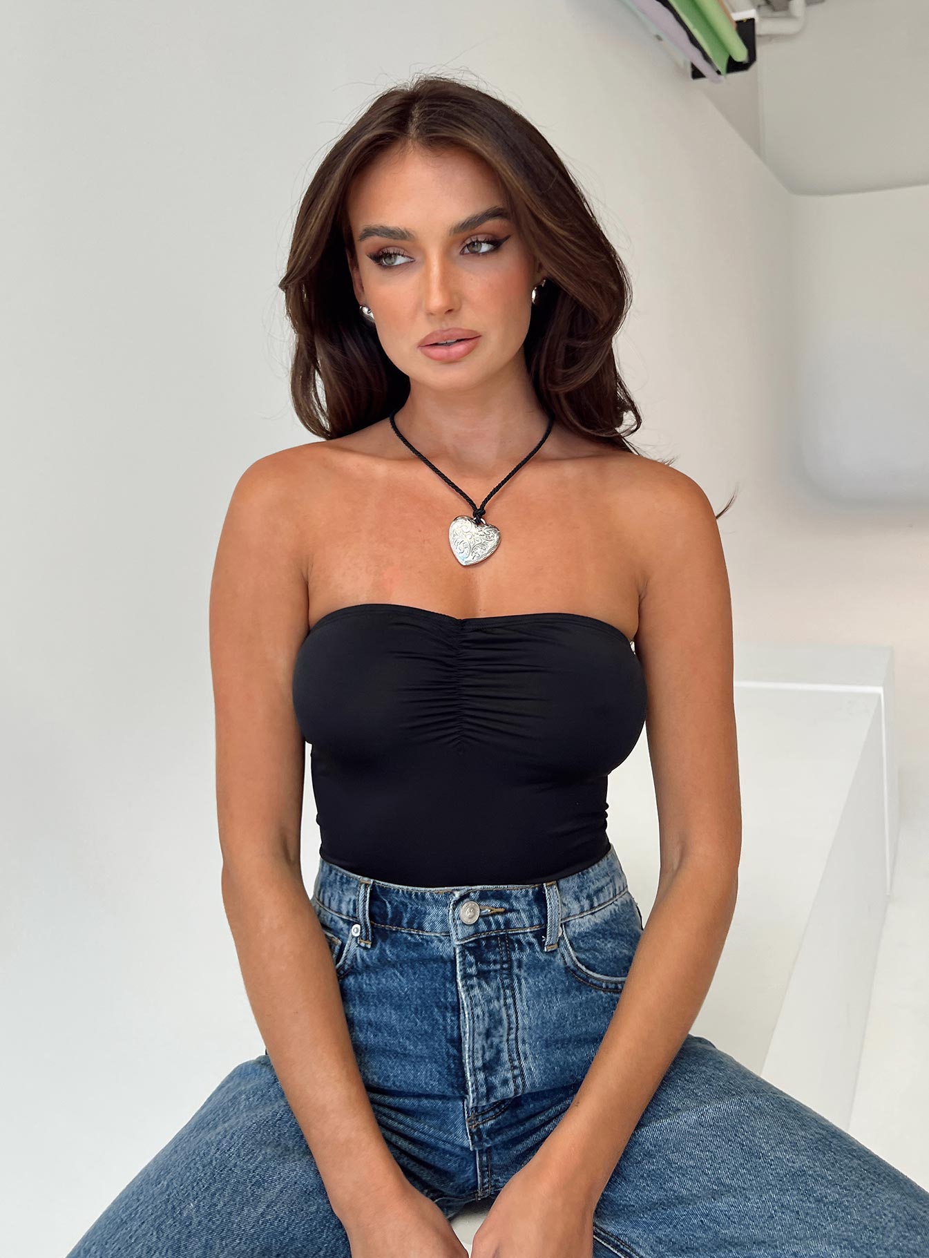 Devra Strapless Bodysuit Black - Image 6