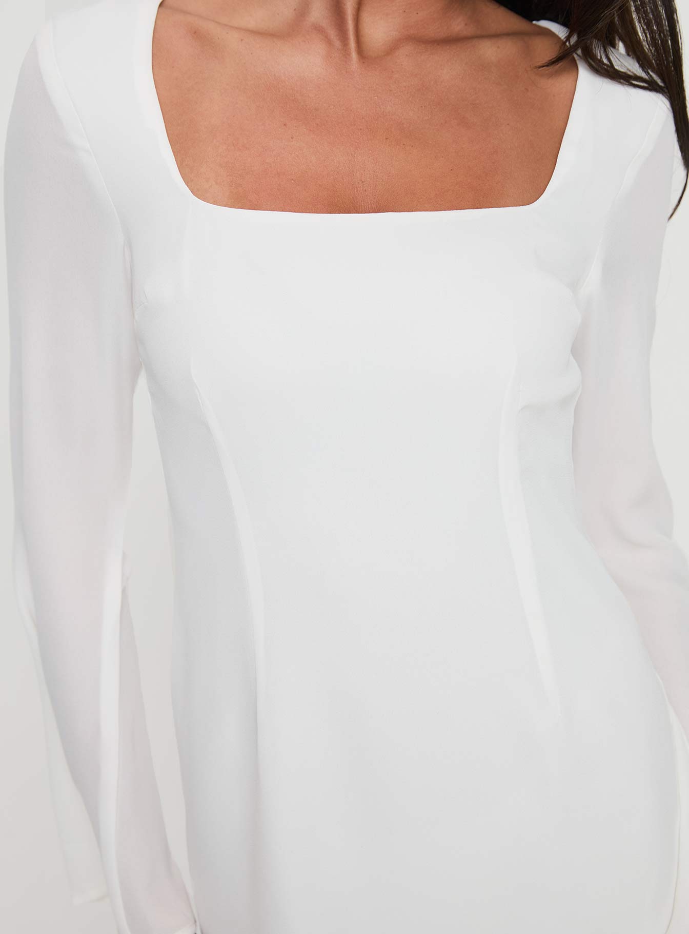 Brunet Long Sleeve Mini Dress White - Image 6