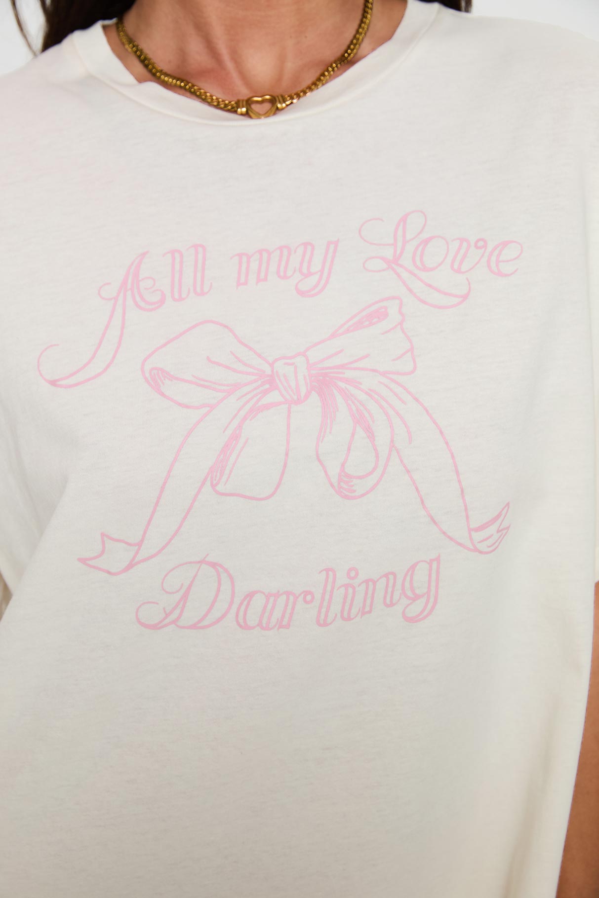 All My Love Bow Tee White - Image 6