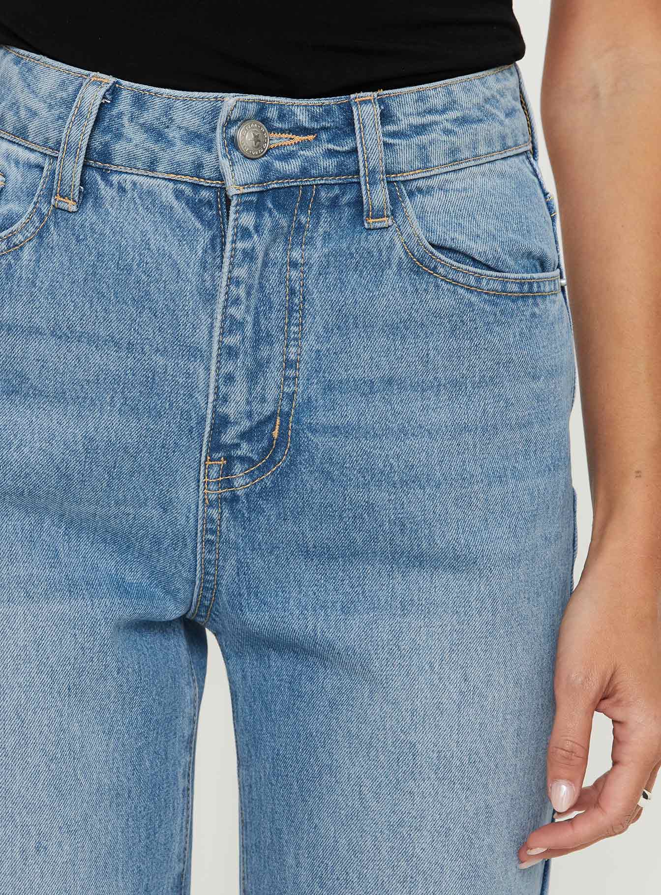 Henesey High Rise Straight Leg Jeans Mid Wash Tall - Image 6