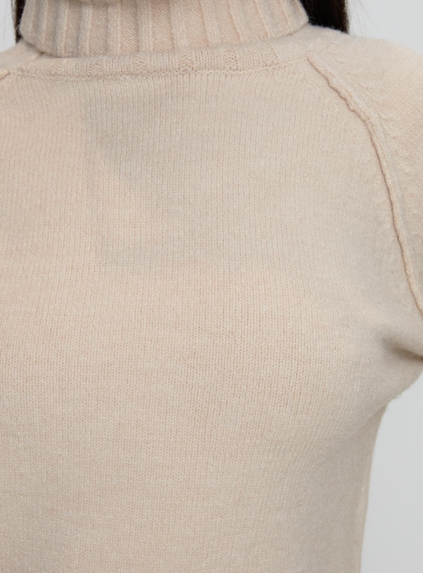 Enrica Funnel Neck Knit Sweater Cream - Image 6