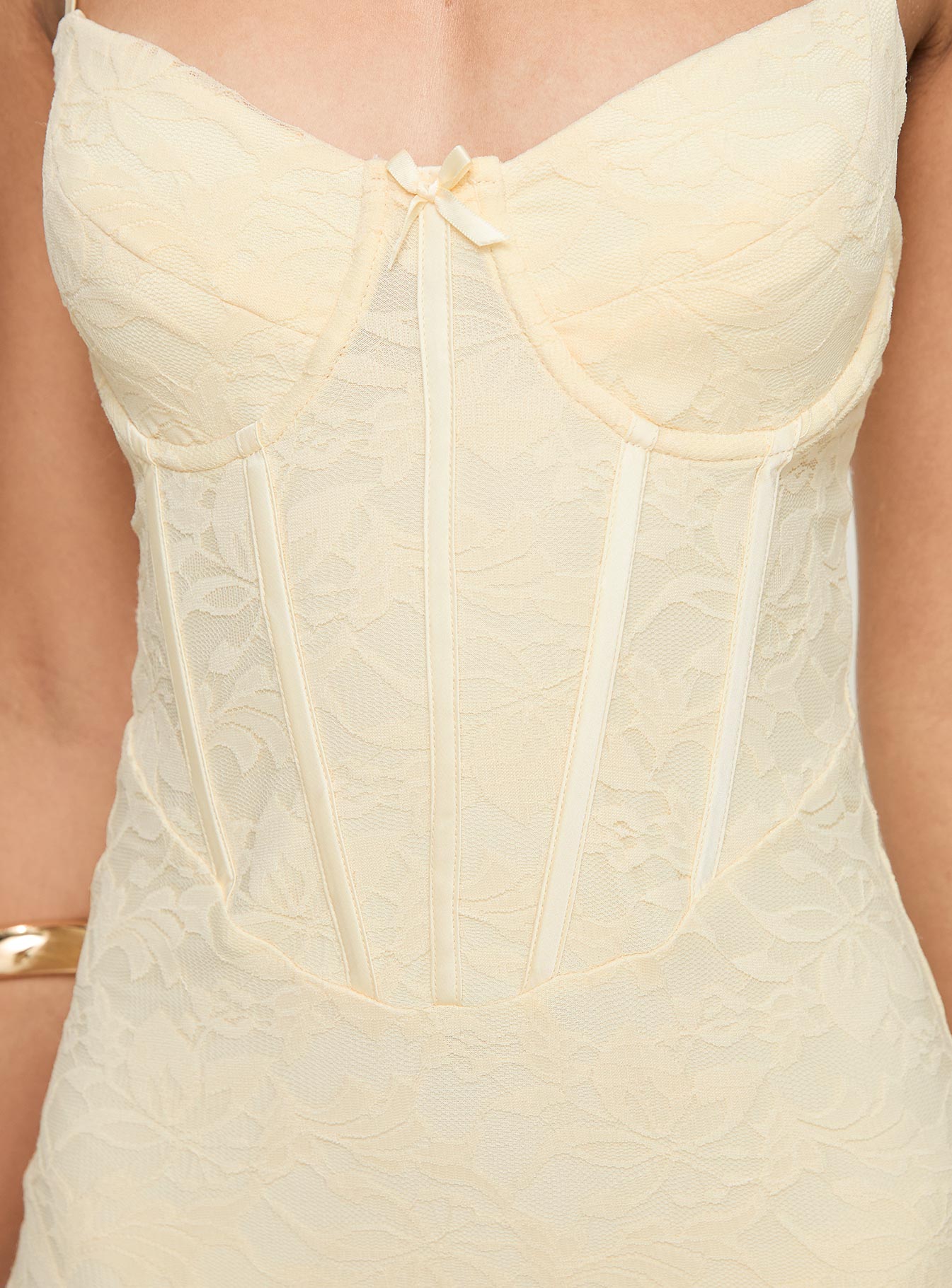 Tarini Corset Mini Dress Cream - Image 6