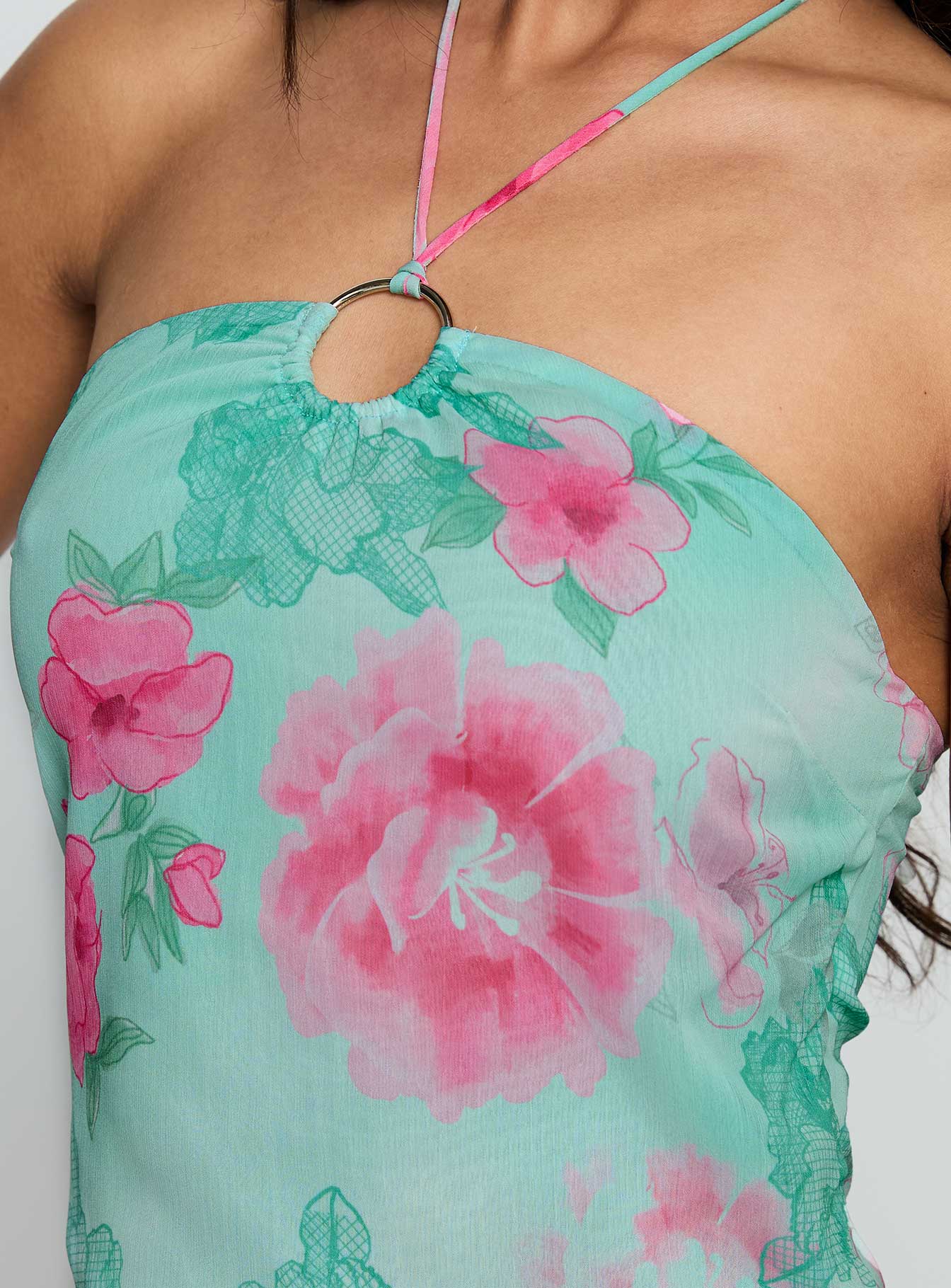 Naturally Halter Ring Top Blue Multi - Image 6