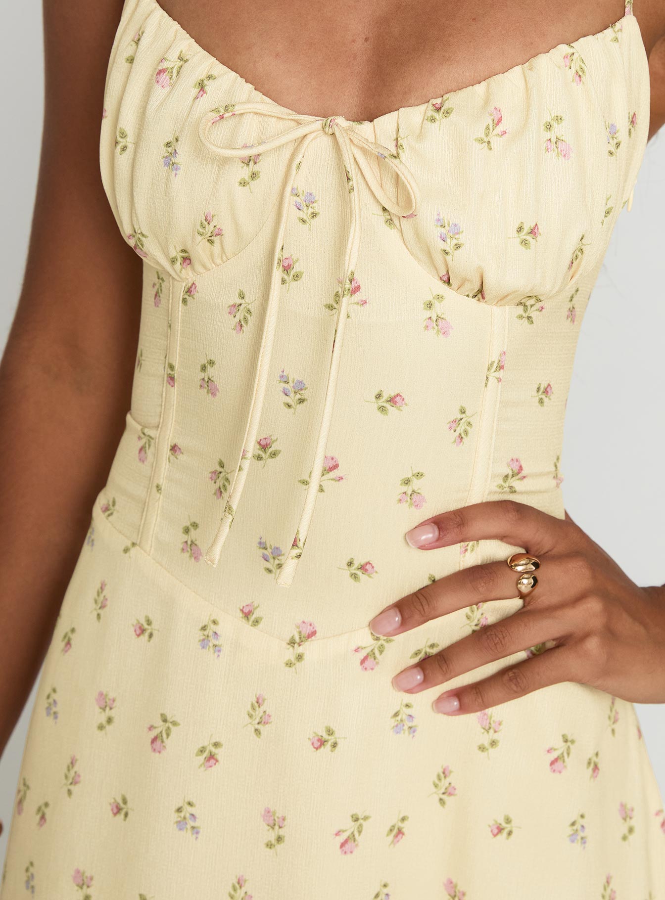 Members Only Maxi Dress Yellow Floral - Image 5