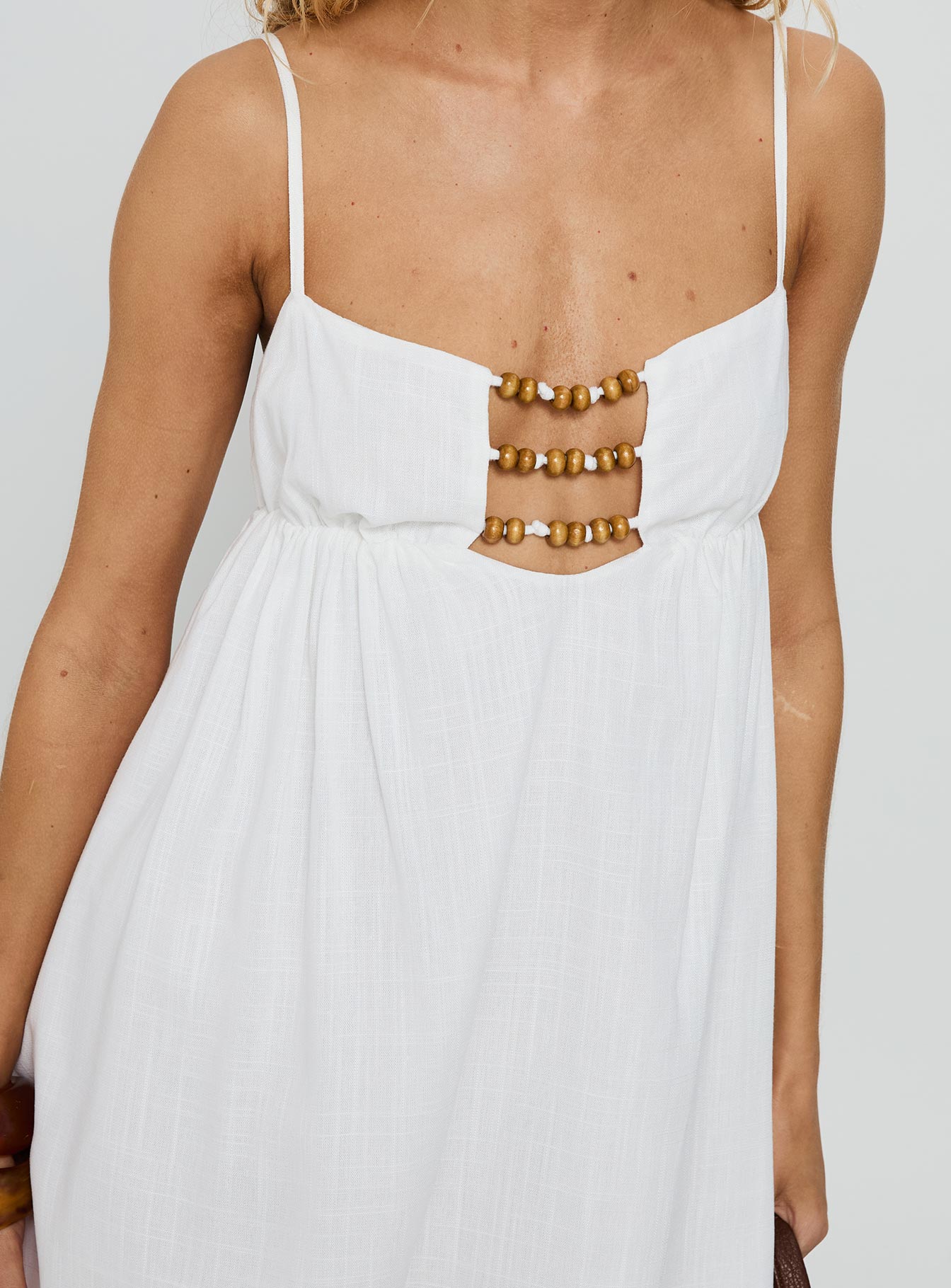 Beabado Beaded Mini Dress White - Image 6