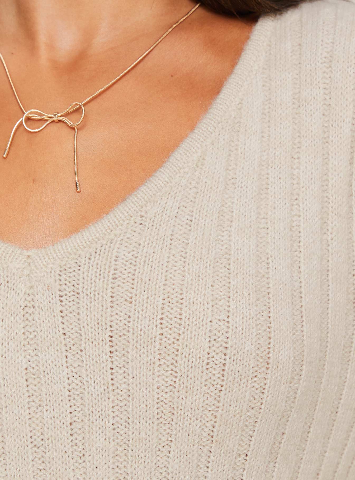 Larne Long Sleeve Maxi Dress Beige - Image 5