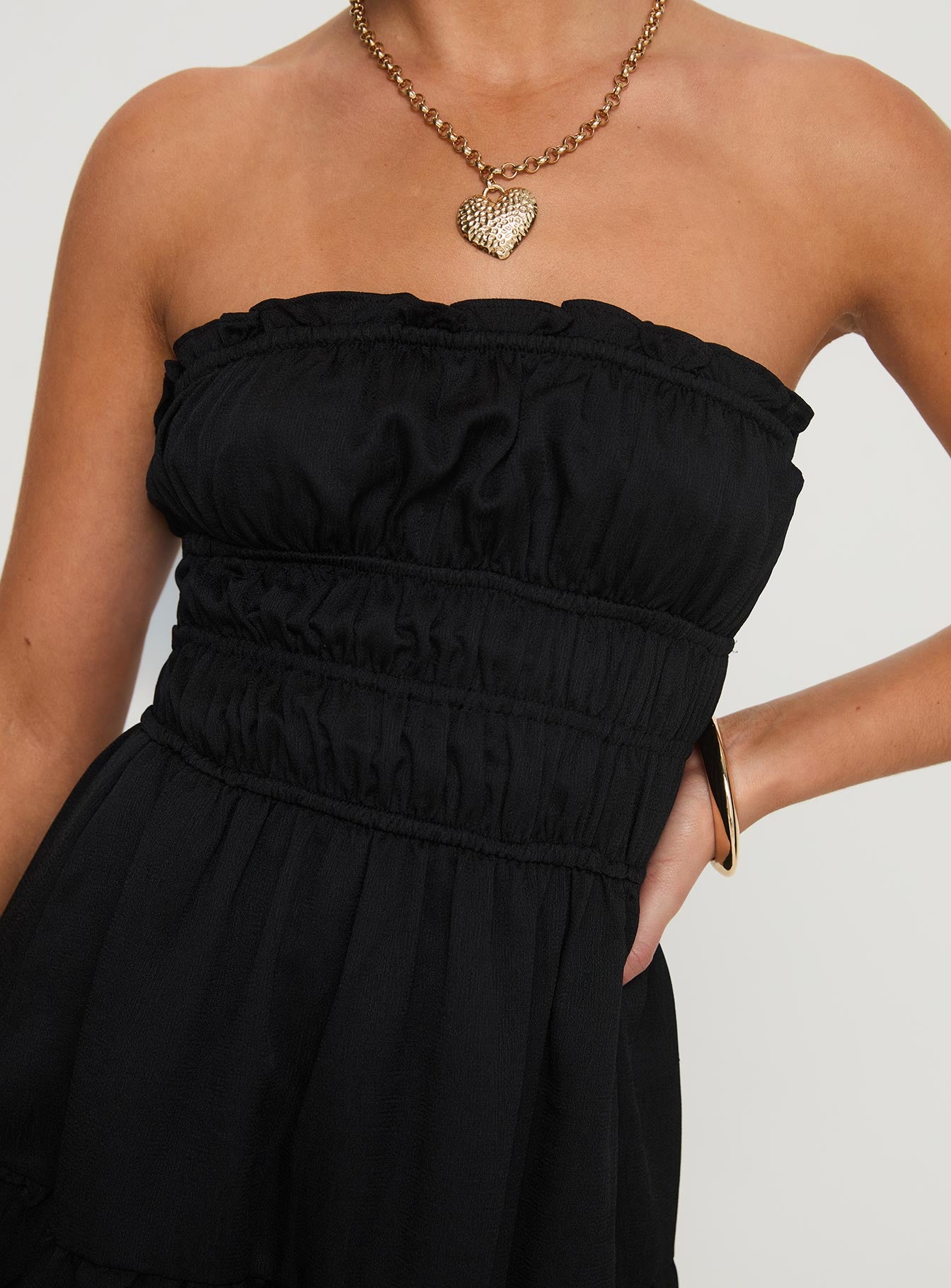 Joie Strapless Mini Dress Black - Image 5