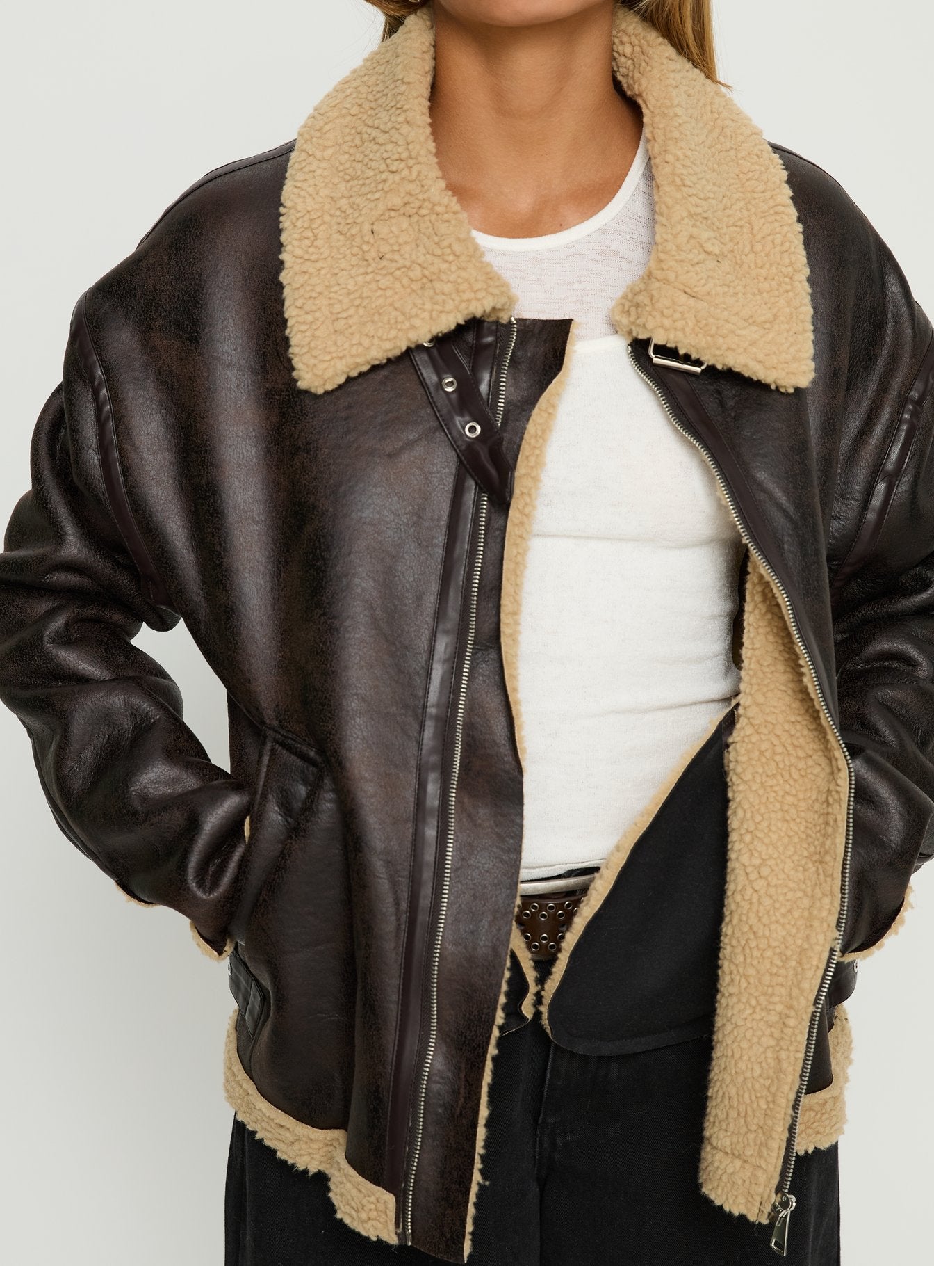 Benetta Collared Jacket Brown - Image 6