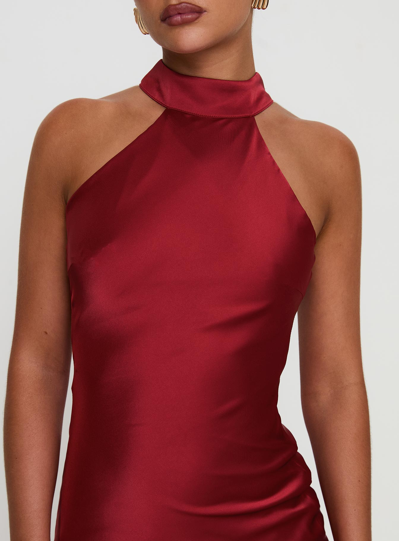 Mordecai Halter Maxi Dress Burgundy - Image 6